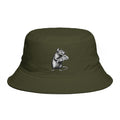 Brown Bucket Hat with Vintage Mouse Illustration – Cute Woodland Animal Sun Hat