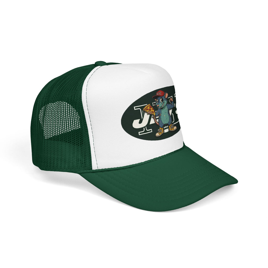 Rat Mascot Pizza Trucker Hat – Retro Sports Logo Foam Cap - NY Jets