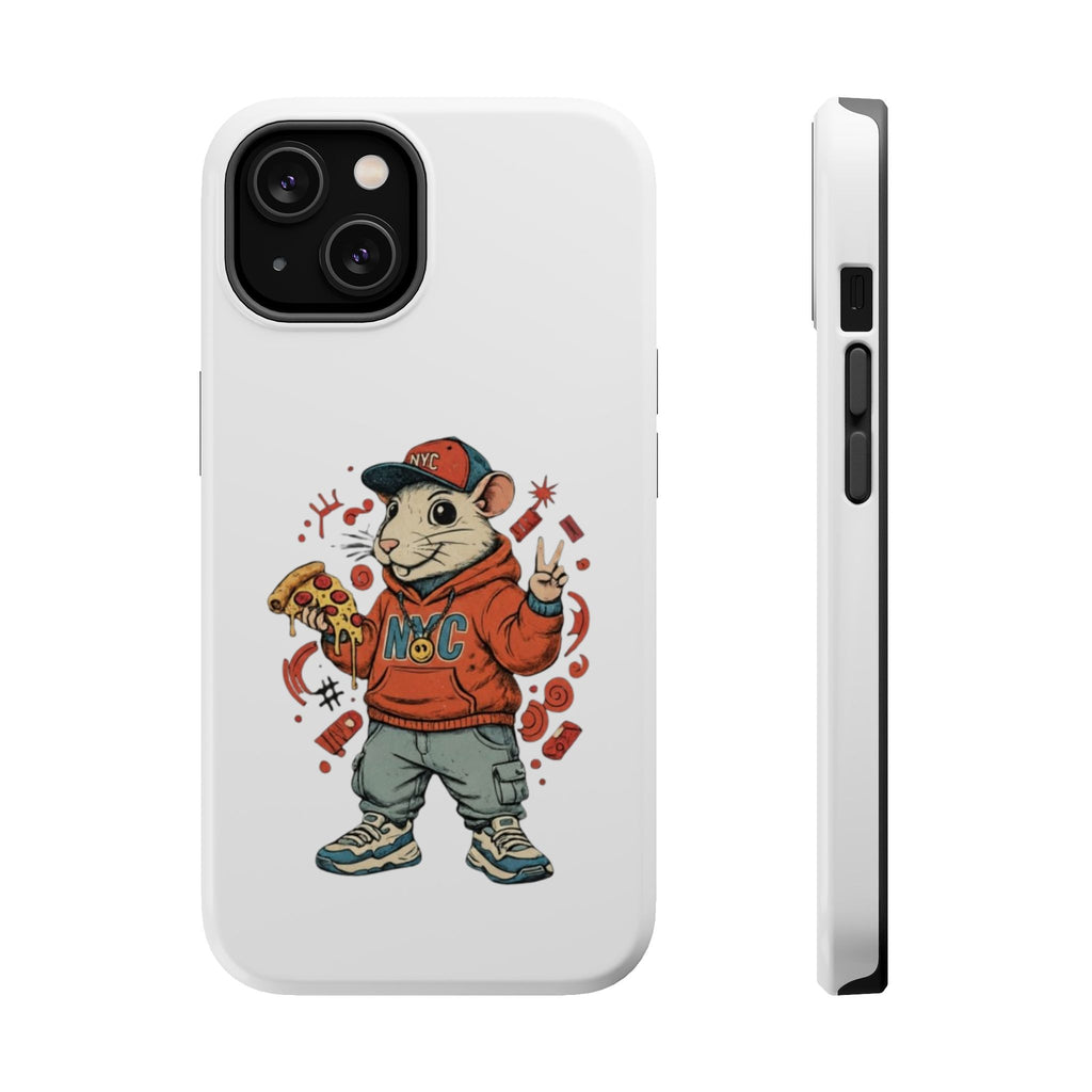 Streetwear Pizza Rat Phone Case — Magnetic Impact‑Resistant iPhone Case with Pizza Skateboard Design
