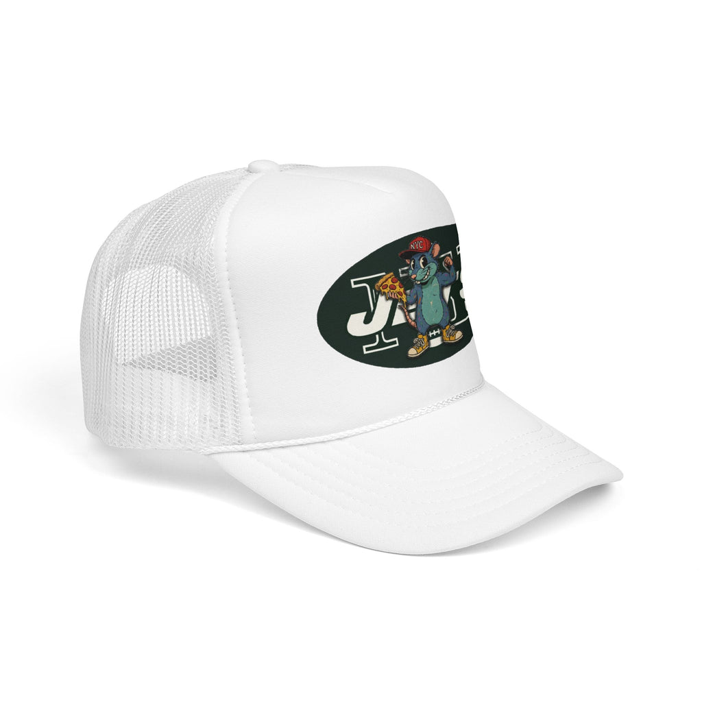 Rat Mascot Pizza Trucker Hat – Retro Sports Logo Foam Cap - NY Jets