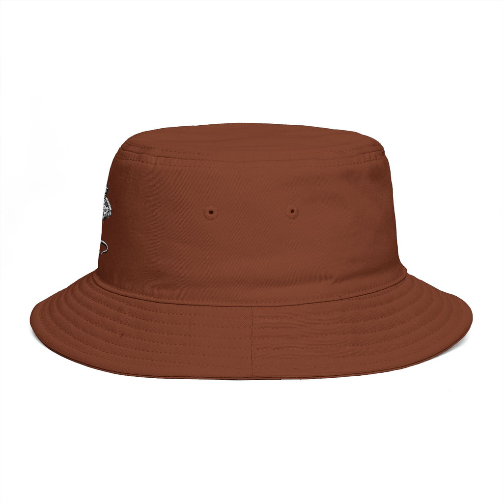 Brown Bucket Hat with Vintage Mouse Illustration – Cute Woodland Animal Sun Hat