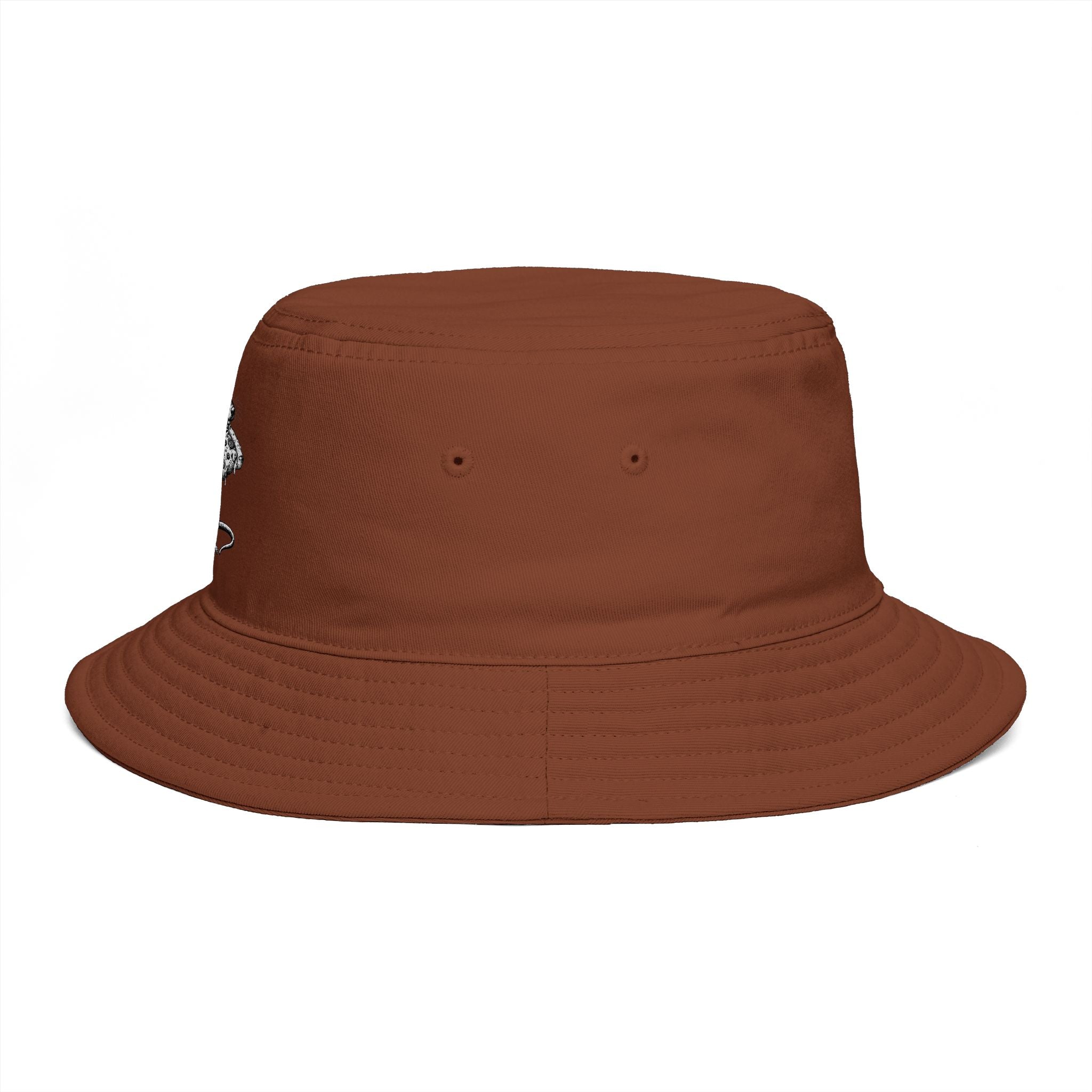Brown Bucket Hat with Vintage Mouse Illustration – Cute Woodland Animal Sun Hat