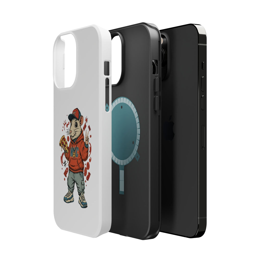 Streetwear Pizza Rat Phone Case — Magnetic Impact‑Resistant iPhone Case with Pizza Skateboard Design