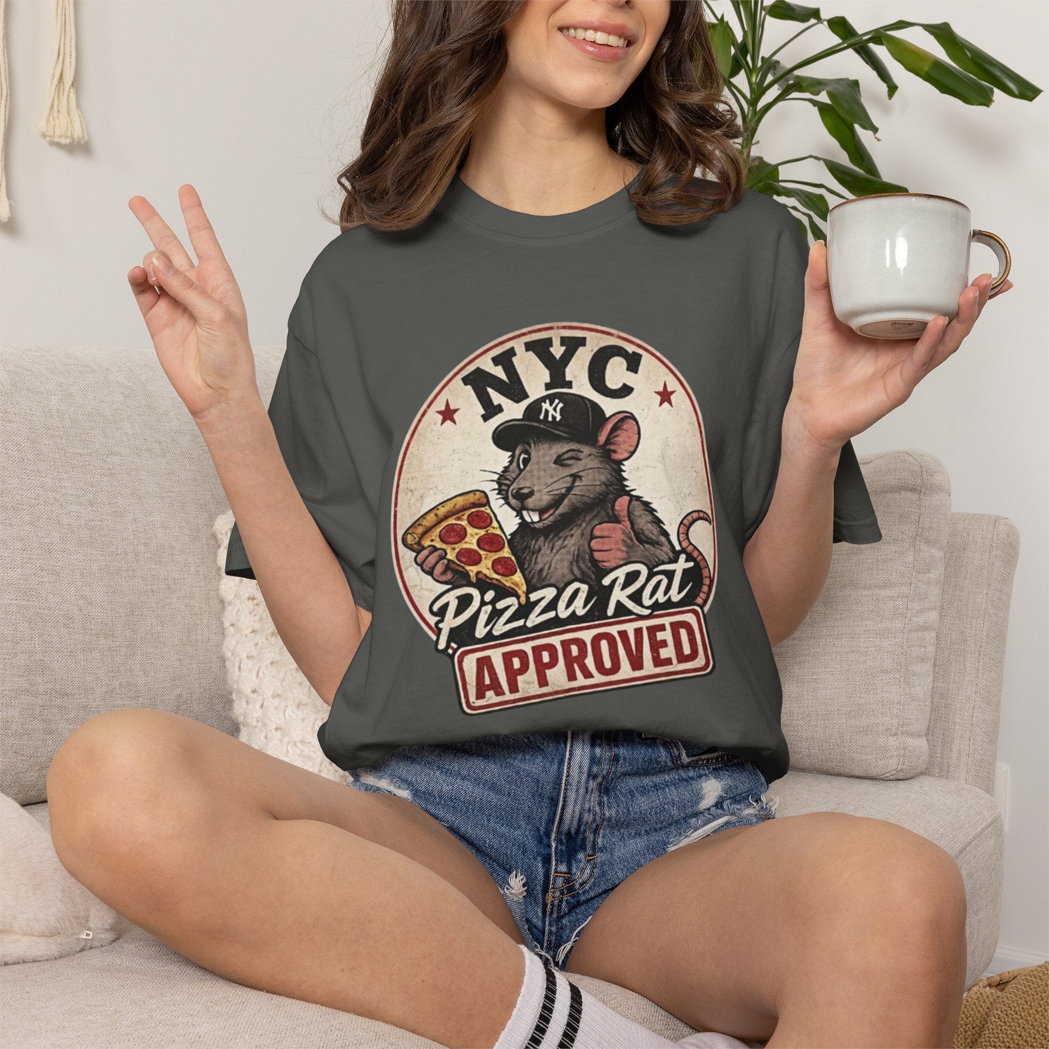 Pizza Rat Approved T-Shirt — NYC Vintage Pizza Lover Tee