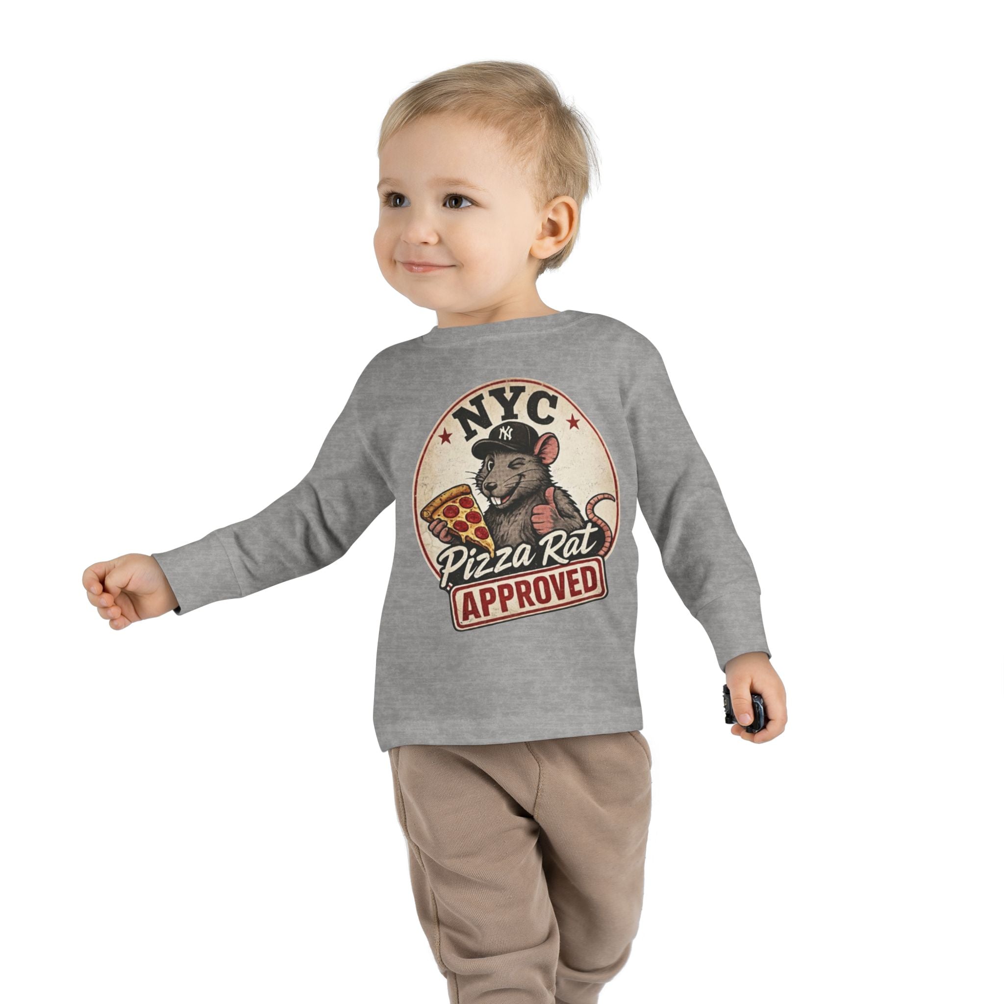 Toddler Tee — NYC Pizza Rat Approved - Long Sleeve Tee