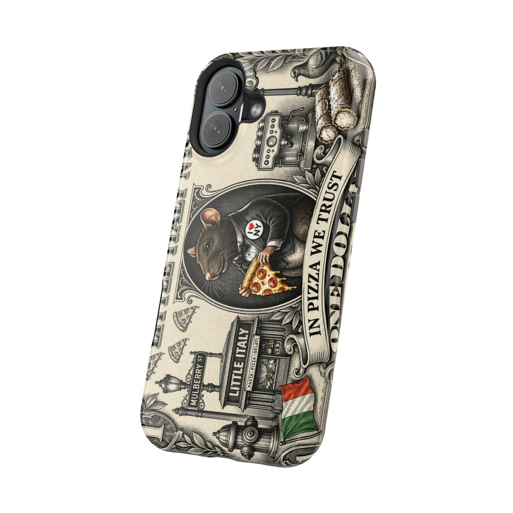 Little Italy NY Phone Case — 'In Pizza We Trust' Italy Rat Art Magnetic Impact-Resistant Case