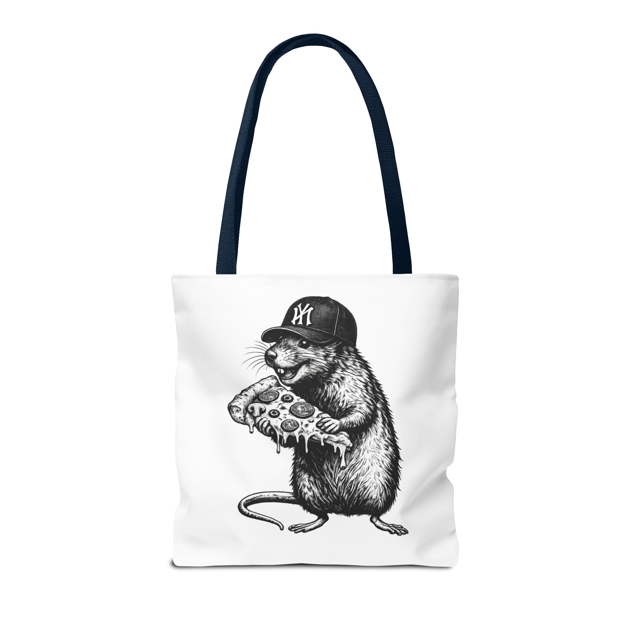 Pizza Rat Tote Bag — Cute NYC Rat Eating Pizza Canvas Tote
