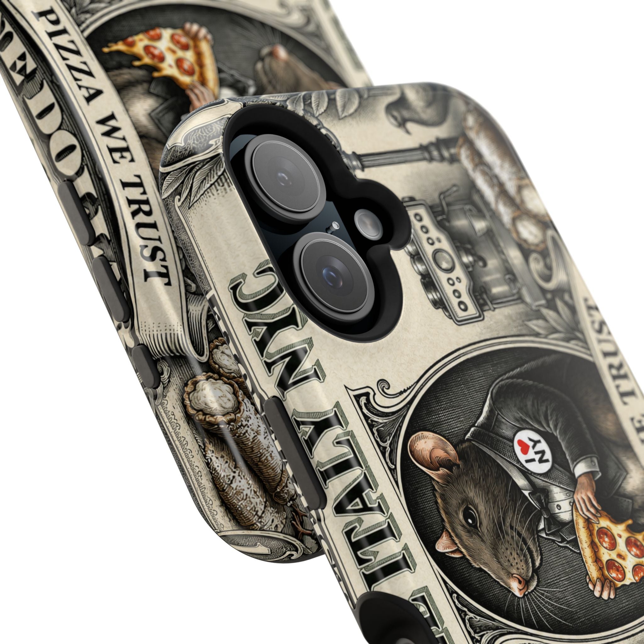 Little Italy NY Phone Case — 'In Pizza We Trust' Italy Rat Art Magnetic Impact-Resistant Case