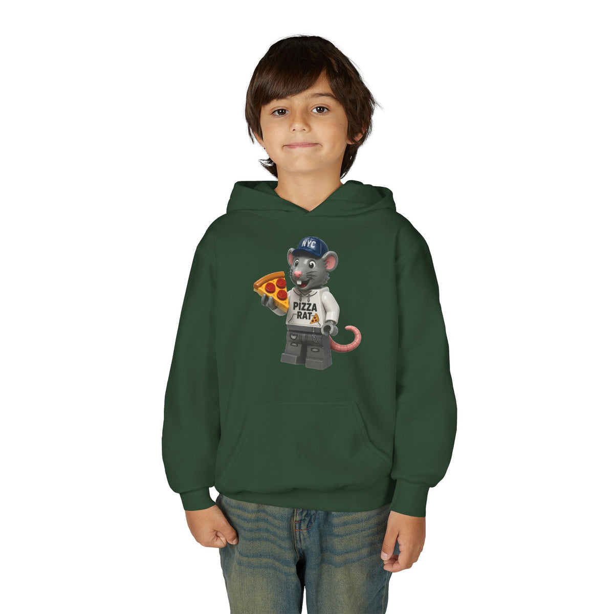 Pizza Rat Lego-Style Graphic - Youth Hoodie