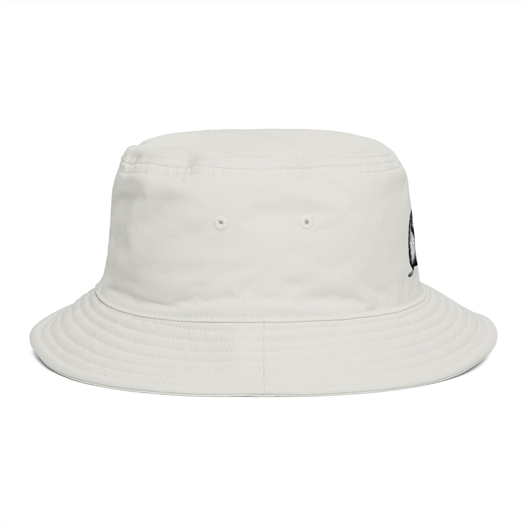 Brown Bucket Hat with Vintage Mouse Illustration – Cute Woodland Animal Sun Hat