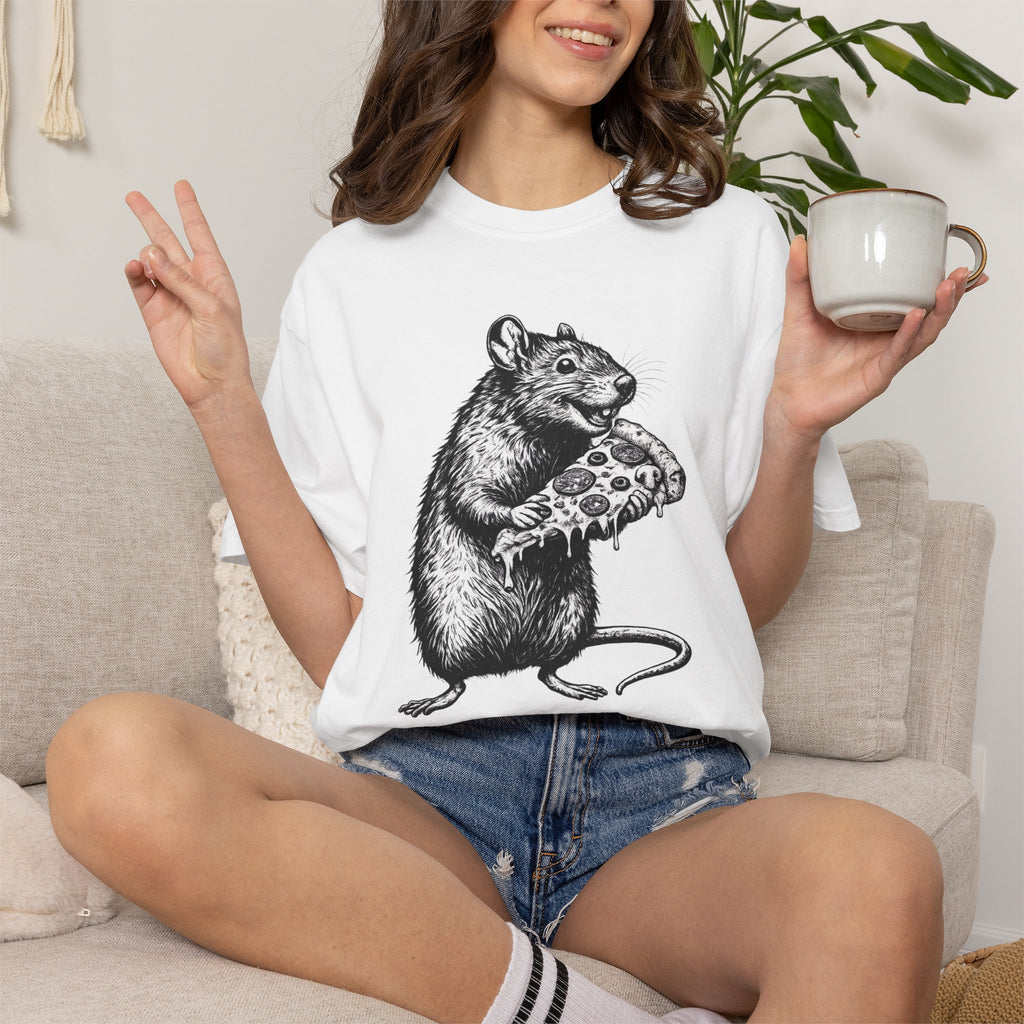 NYC Rat Eating Pizza T-Shirt