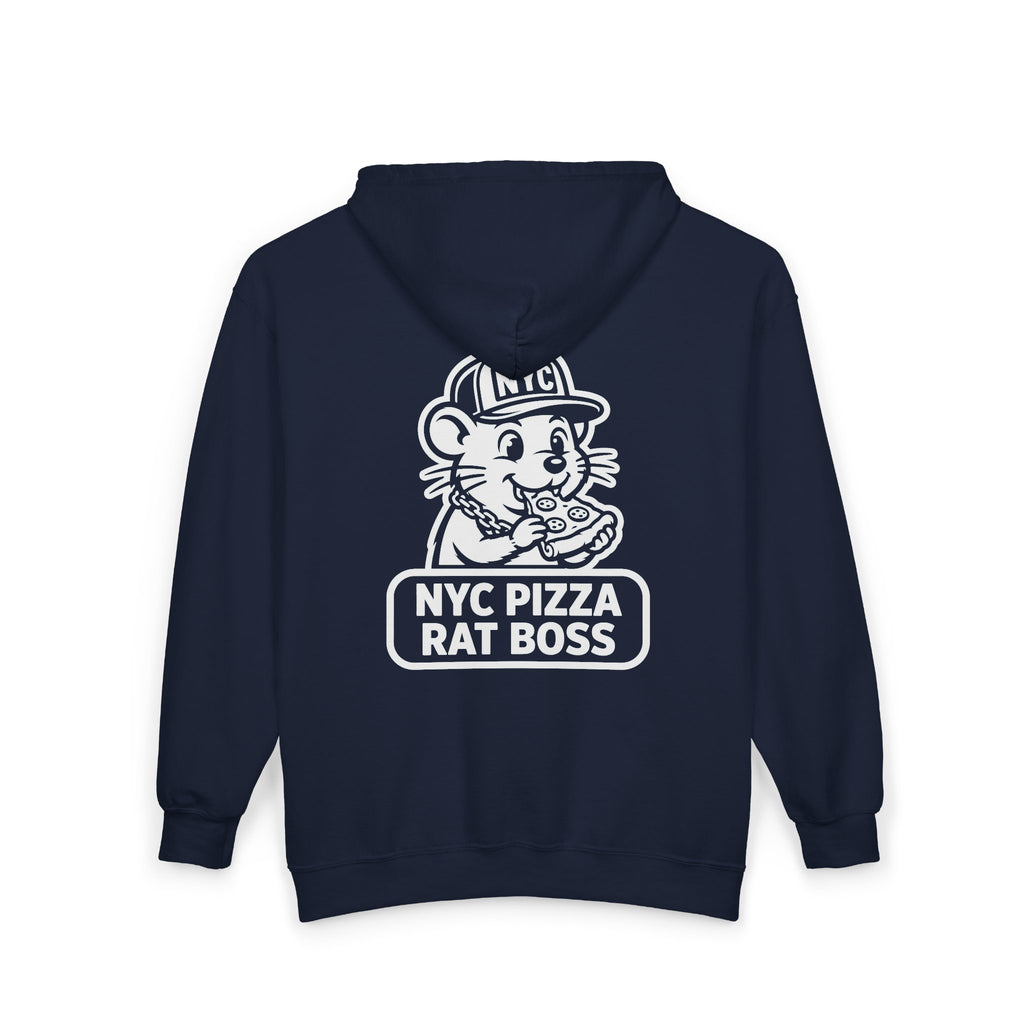 NYC Pizza Rat Zip Hoodie — Pizza Rat Graphic Full-Zip Sweatshirt