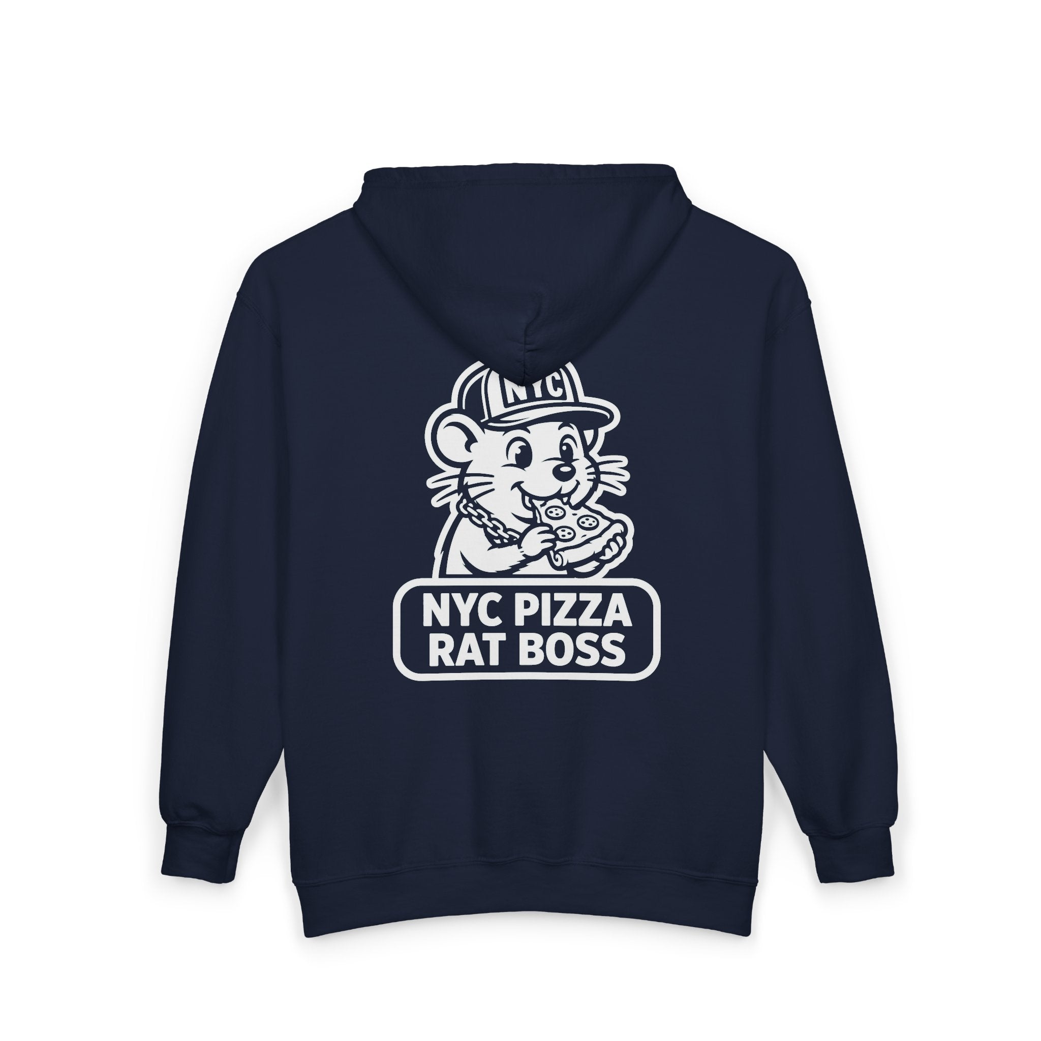 NYC Pizza Rat Zip Hoodie — Pizza Rat Graphic Full-Zip Sweatshirt
