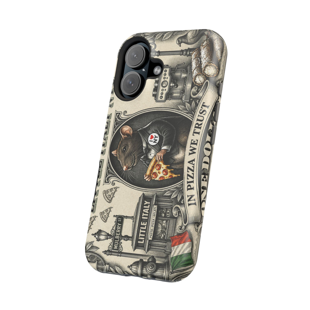 Little Italy NY Phone Case — 'In Pizza We Trust' Italy Rat Art Magnetic Impact-Resistant Case
