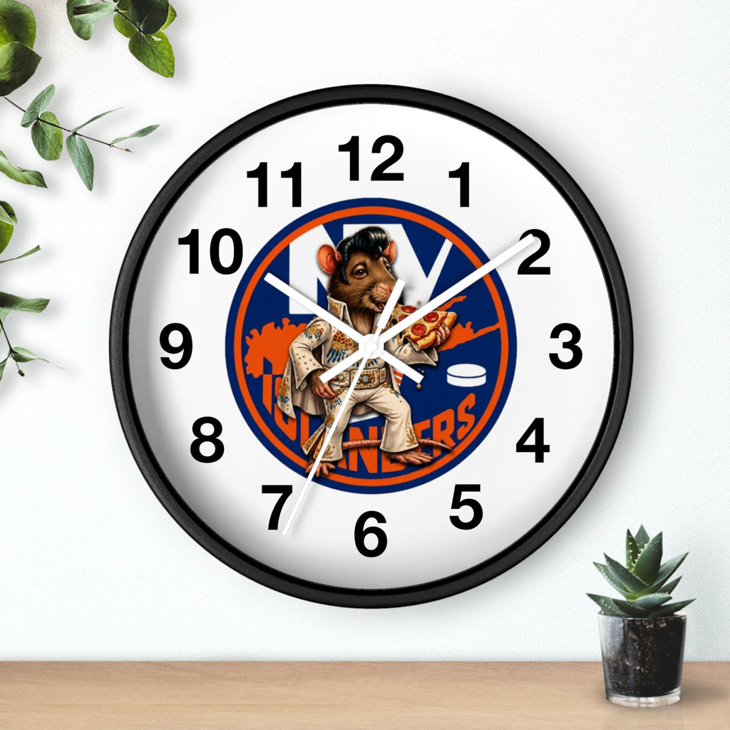 Islander Rat Elvis Wall Clock — Retro Hockey Fan Decor