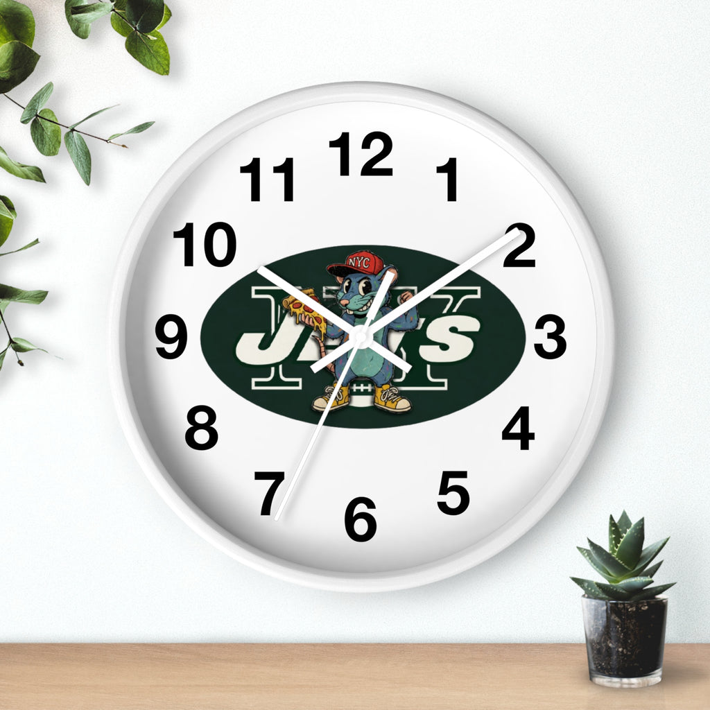 New York Jets Street Mascot Wall Clock – Retro Sports Team Decor
