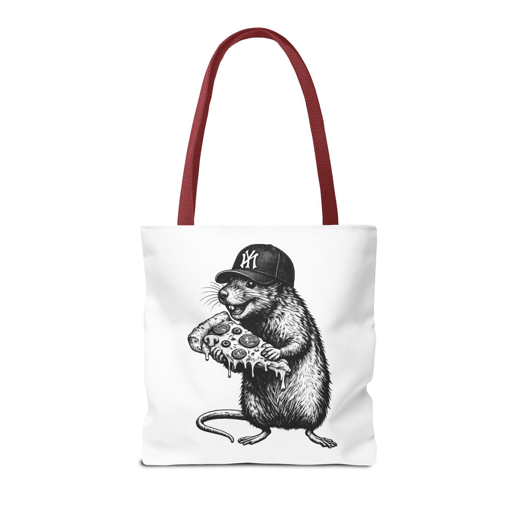 Pizza Rat Tote Bag — Cute NYC Rat Eating Pizza Canvas Tote