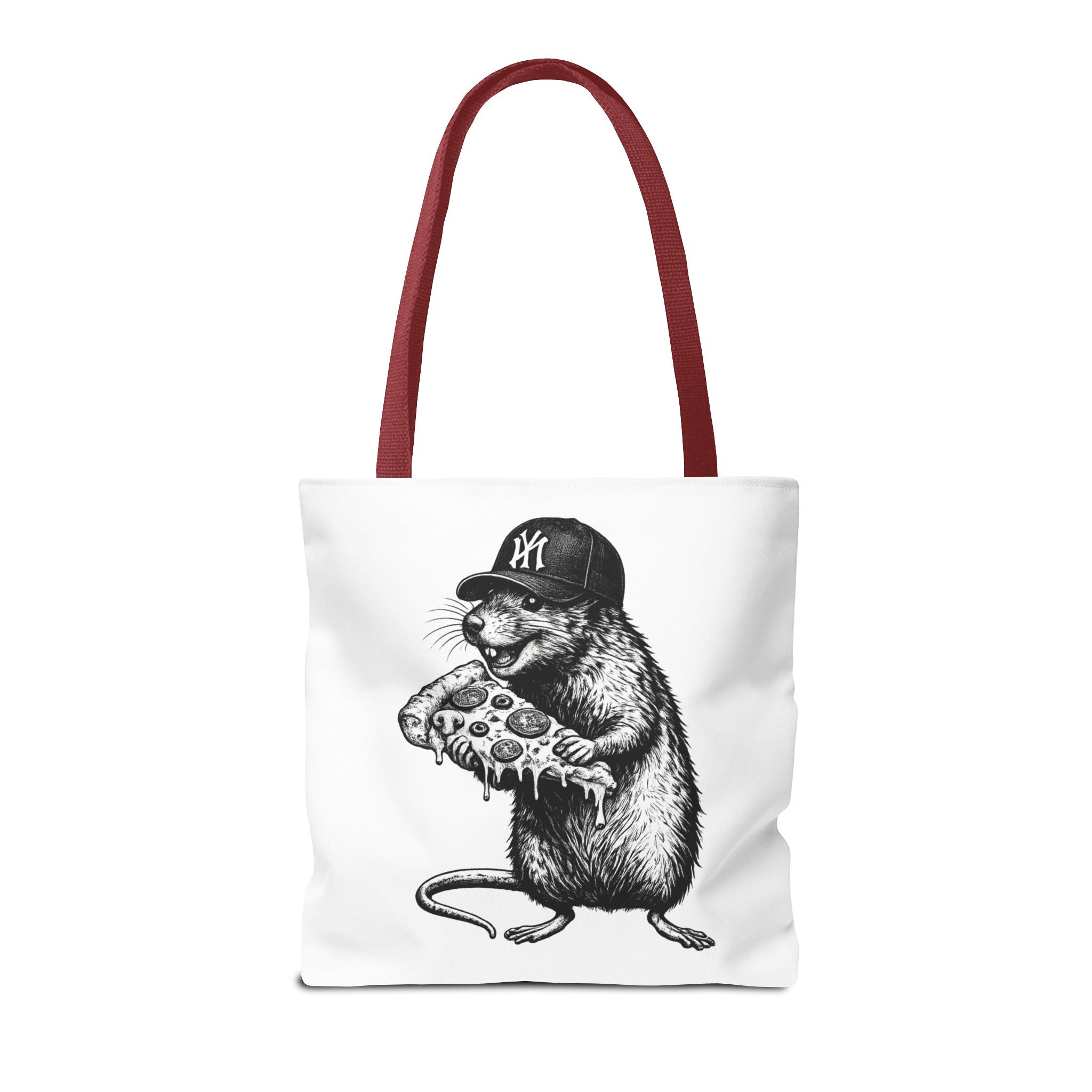 Pizza Rat Tote Bag — Cute NYC Rat Eating Pizza Canvas Tote