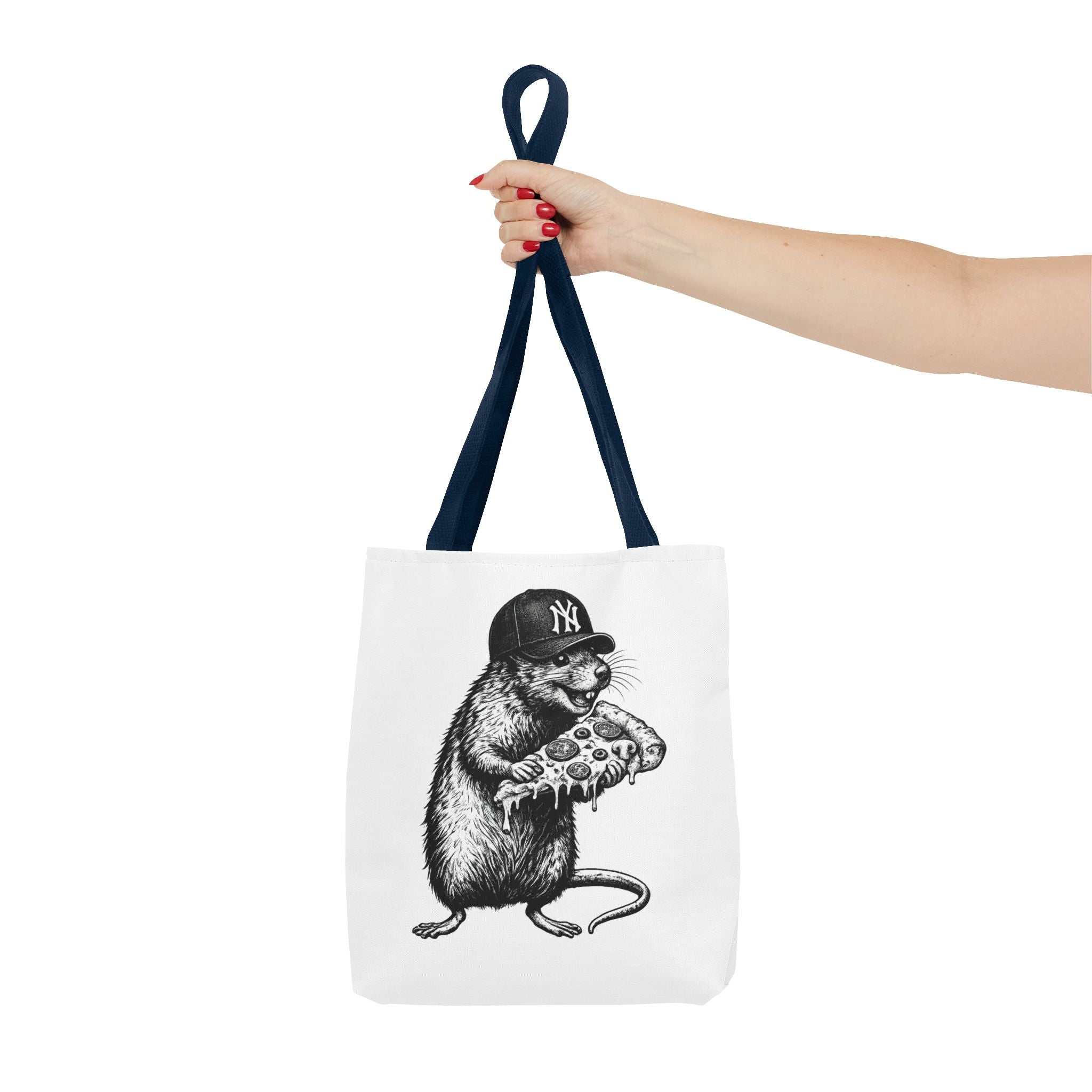 Pizza Rat Tote Bag — Cute NYC Rat Eating Pizza Canvas Tote