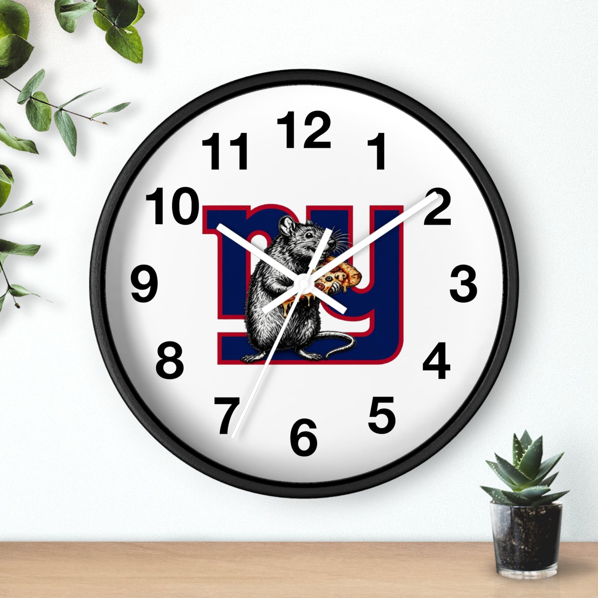 NY Giants Rat Vintage Logo Wall Clock — Retro Sports Fan Decor