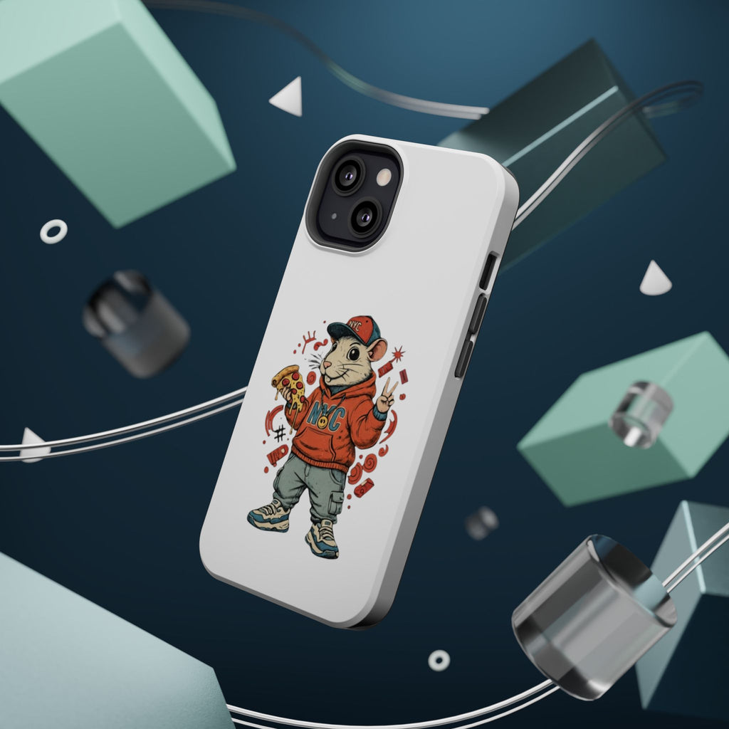 Streetwear Pizza Rat Phone Case — Magnetic Impact‑Resistant iPhone Case with Pizza Skateboard Design