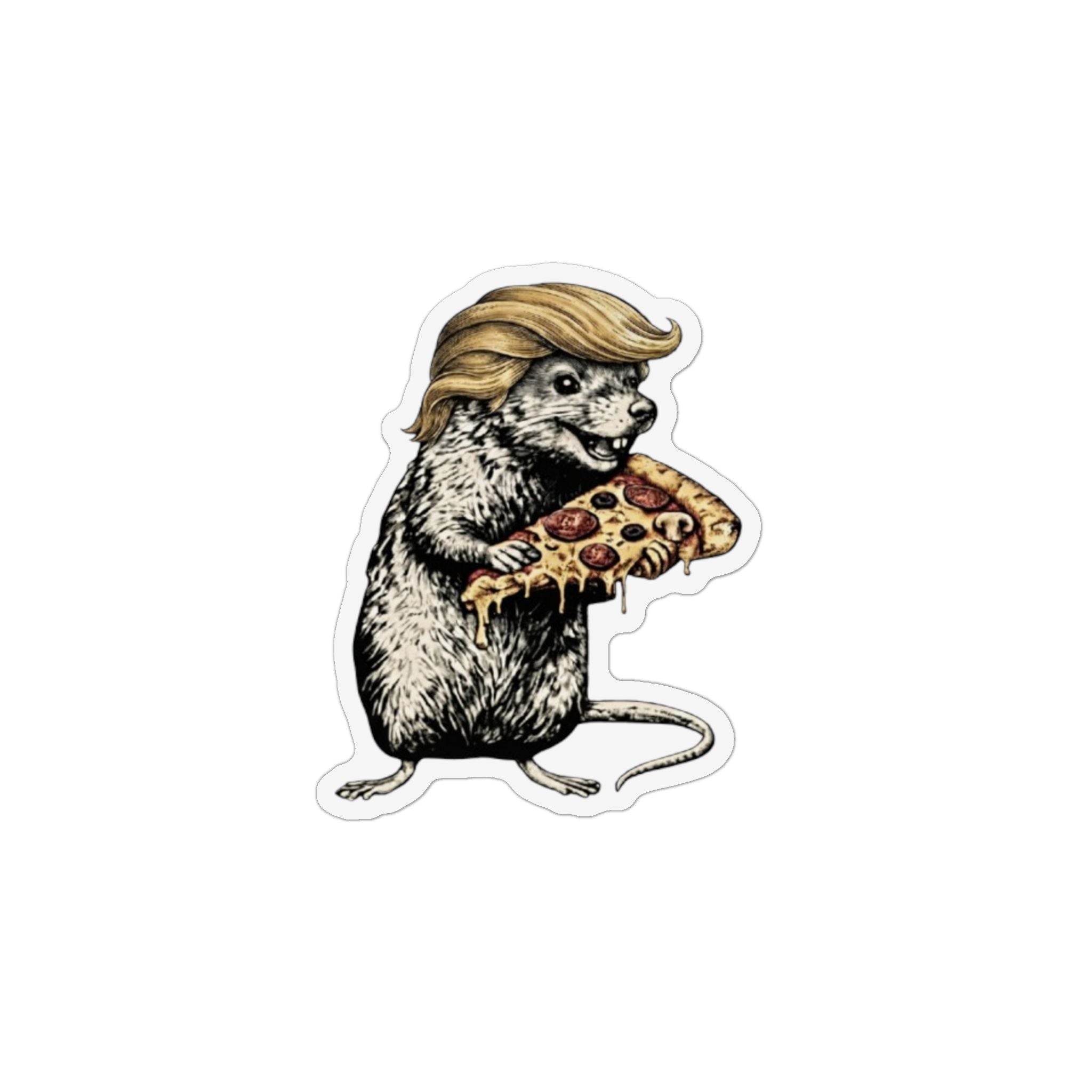 Rat with Pizza Magnet — Funny Novelty Custom Shape Fridge Magnet