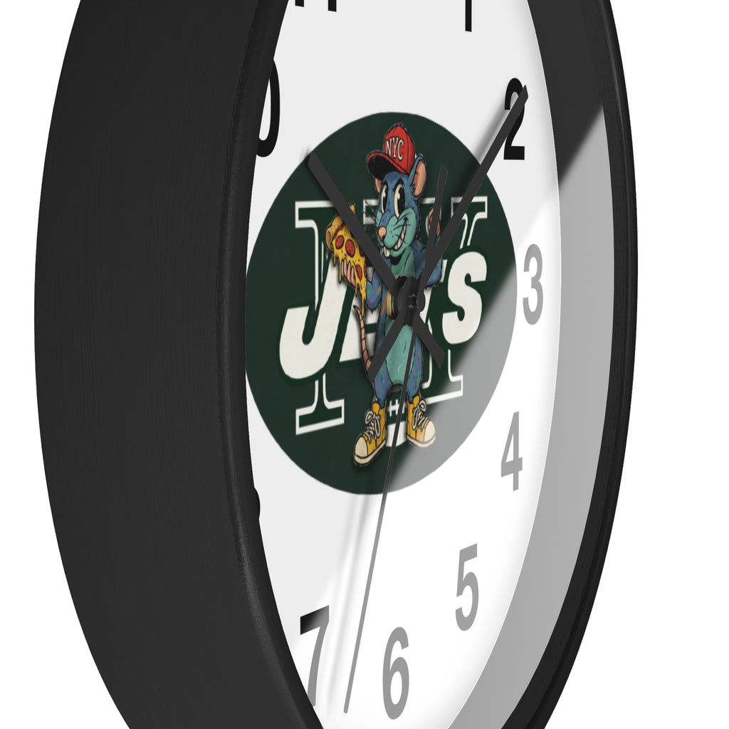 New York Jets Street Mascot Wall Clock – Retro Sports Team Decor