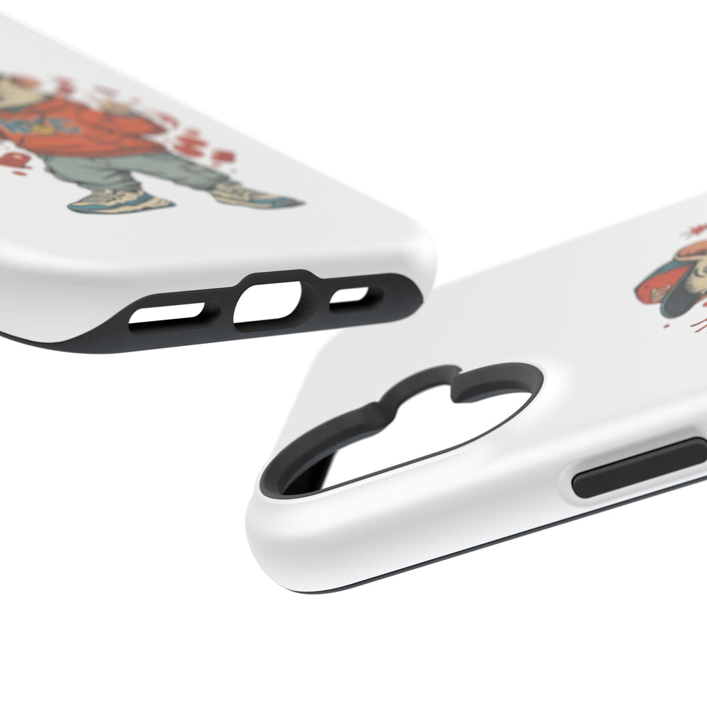 Streetwear Pizza Rat Phone Case — Magnetic Impact‑Resistant iPhone Case with Pizza Skateboard Design