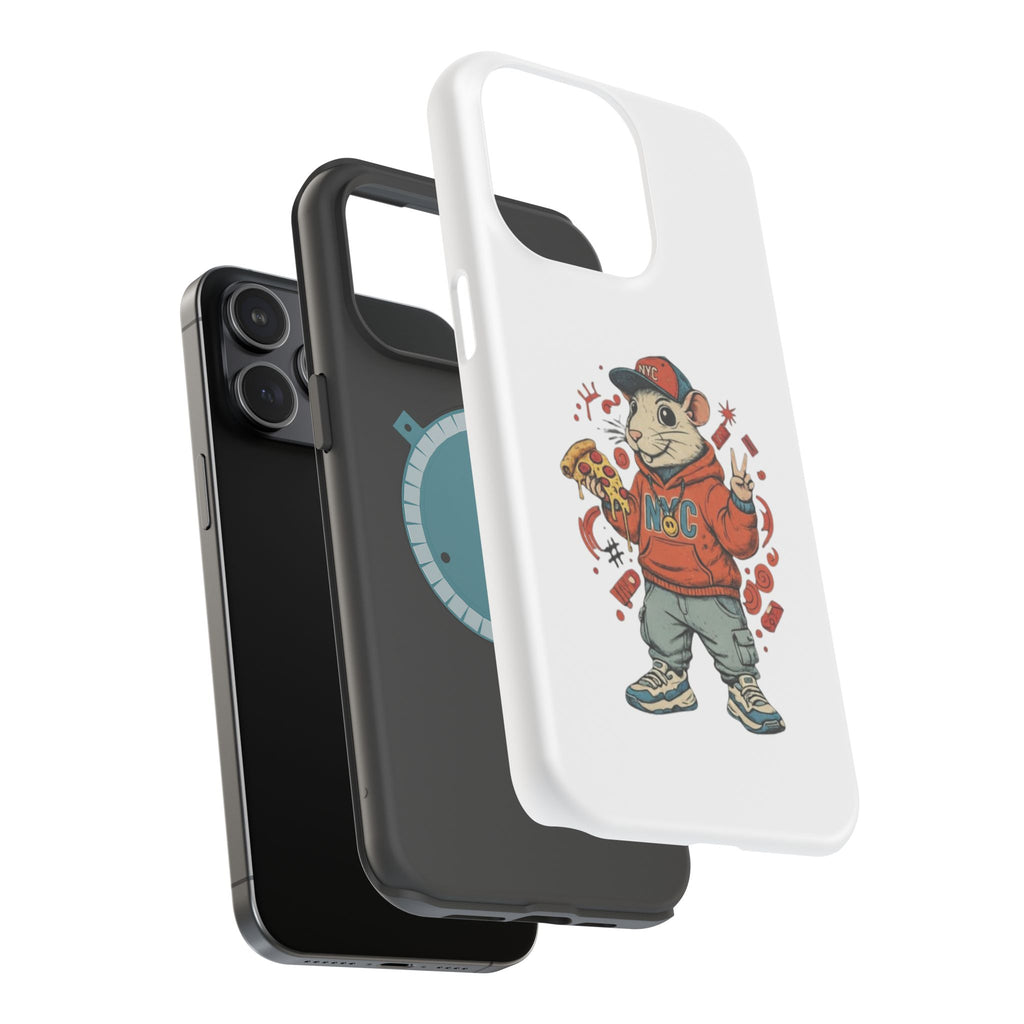 Streetwear Pizza Rat Phone Case — Magnetic Impact‑Resistant iPhone Case with Pizza Skateboard Design