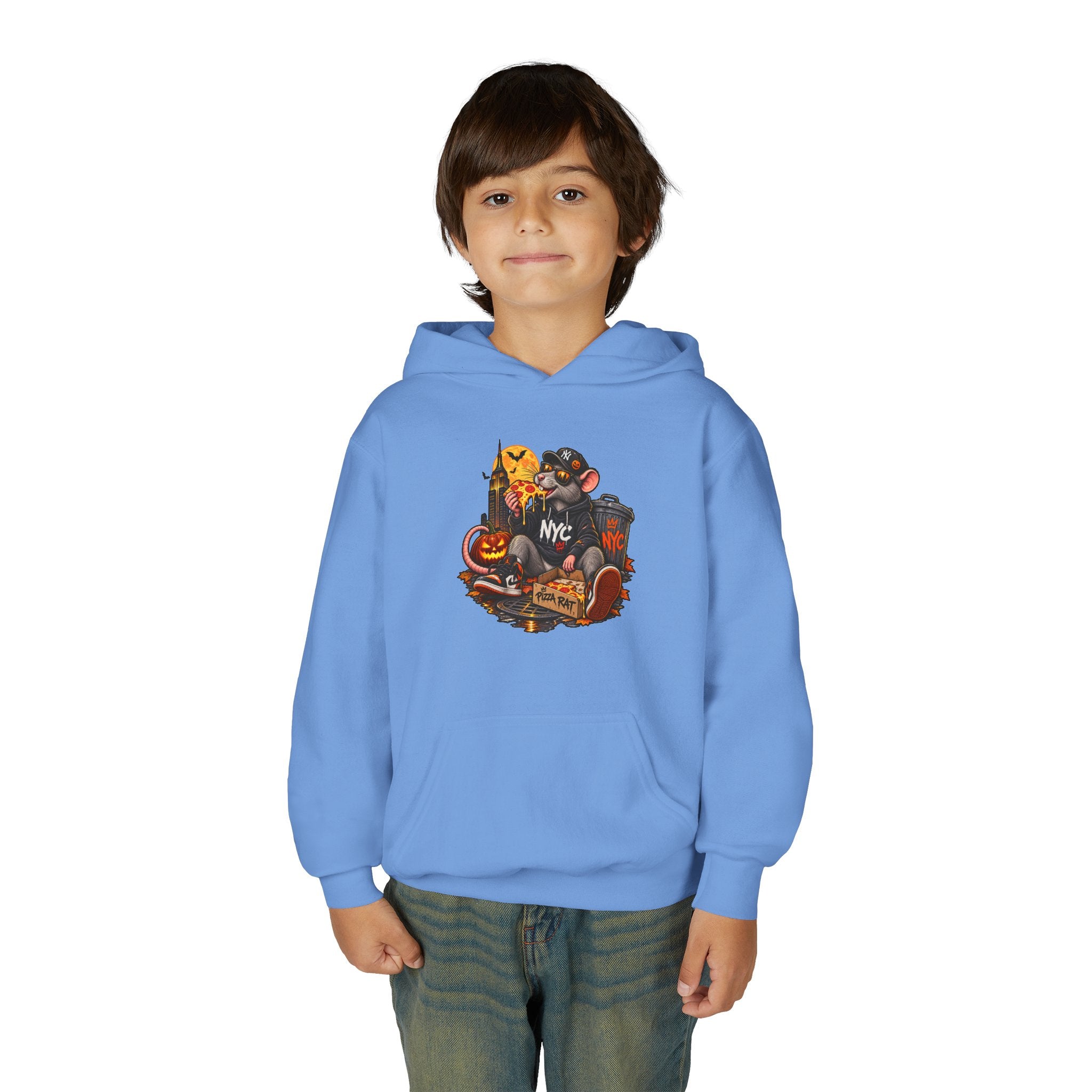 Youth Hoodie — Halloween NYC Costume Pizza Rat Graphic