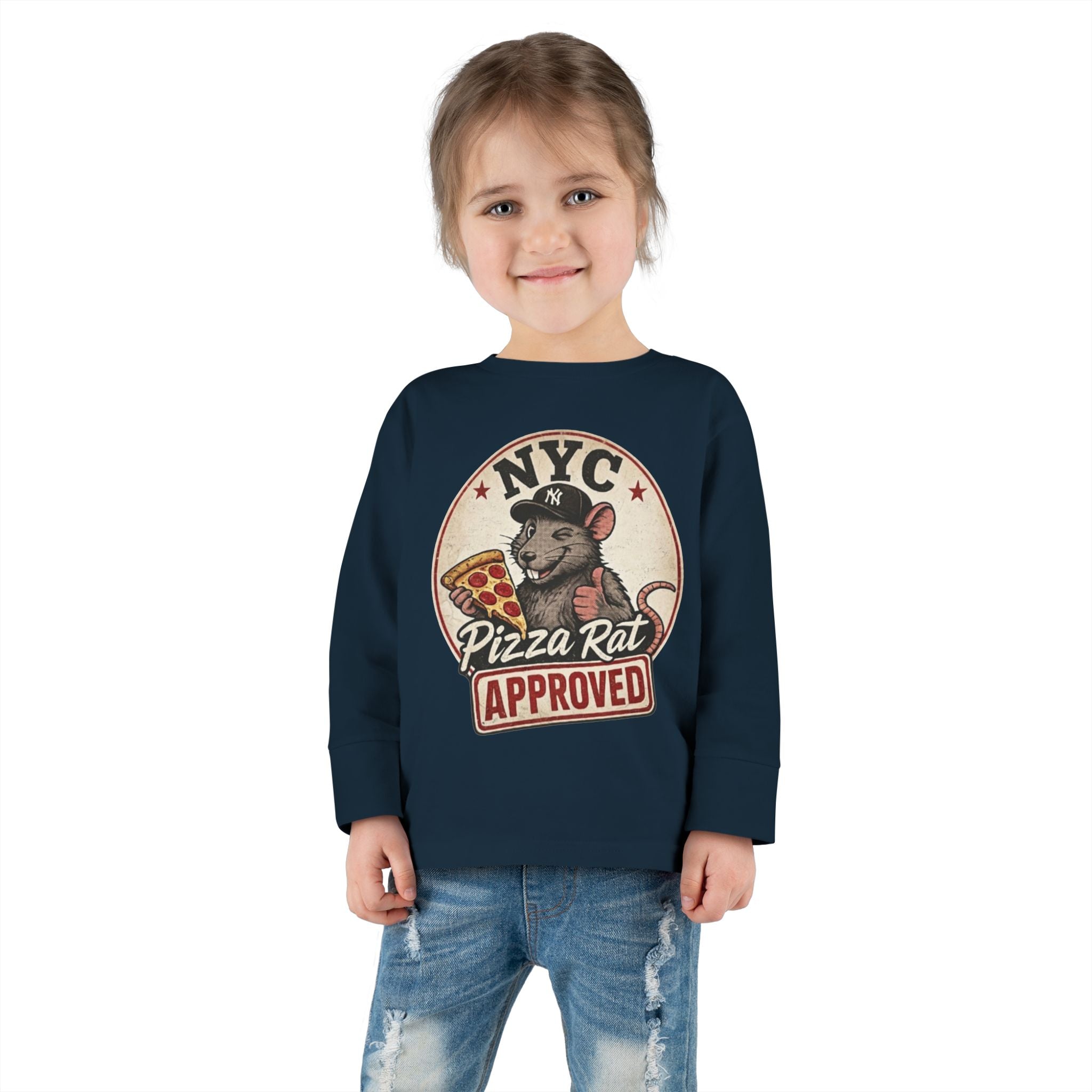 Toddler Tee — NYC Pizza Rat Approved - Long Sleeve Tee