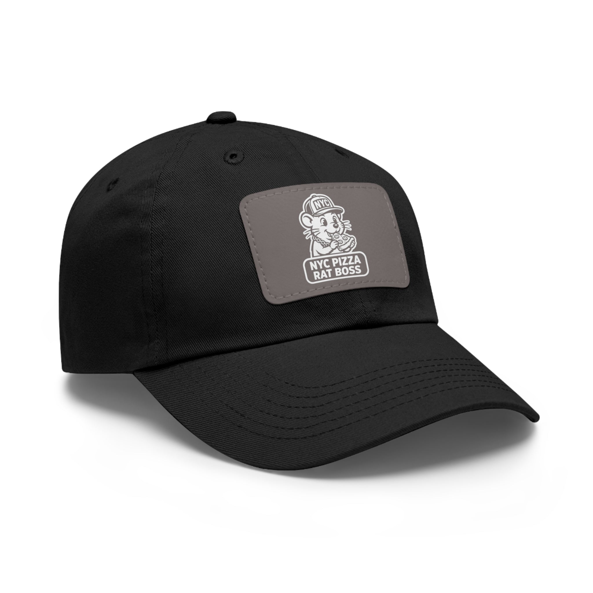 Leather Patch Dad Hat — NYC Pizza Rat Boss Logo