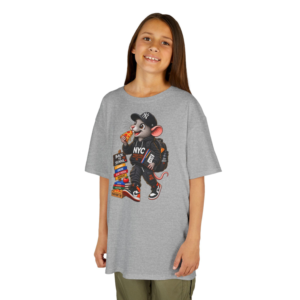 NY Teen Pizza Rat Back To School - Kids Tee