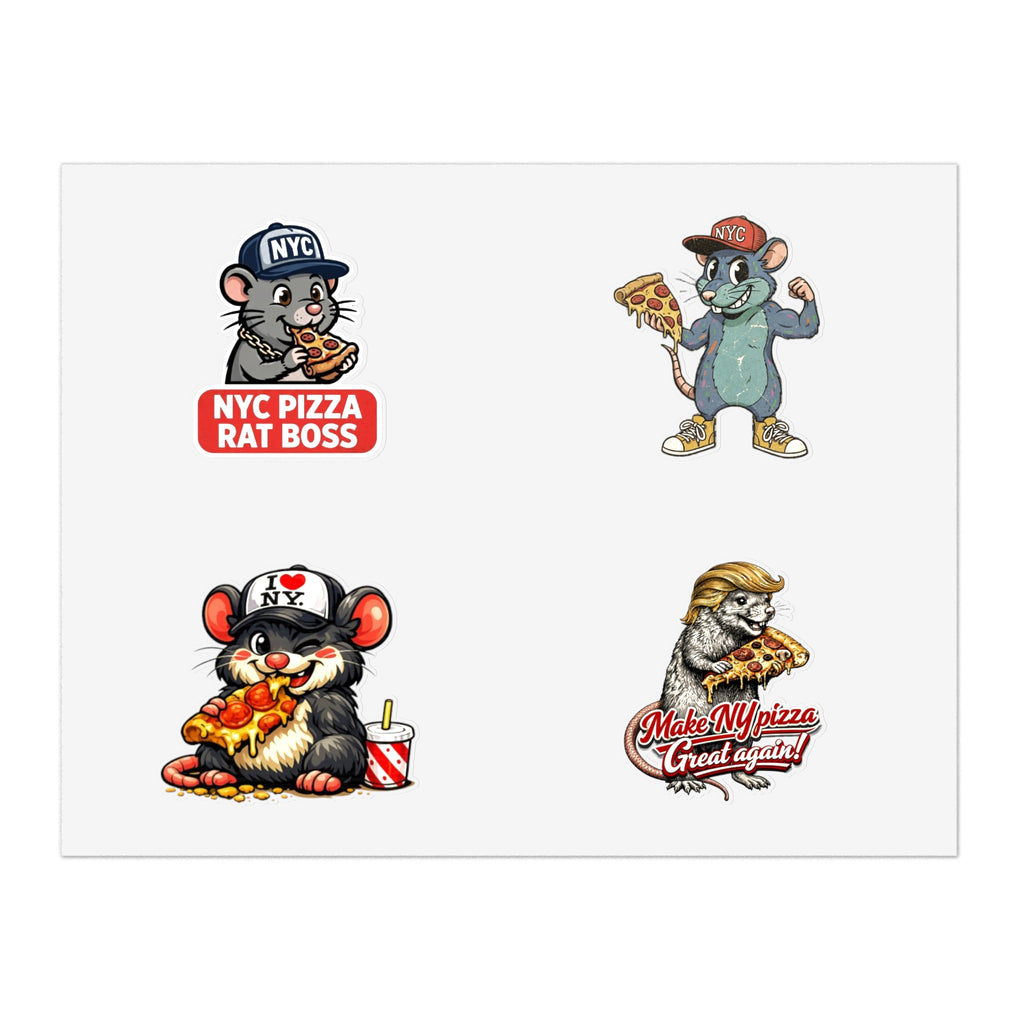NYC Pizza Rat Sticker Sheet — Retro New York Pizza Rat Boss Decals
