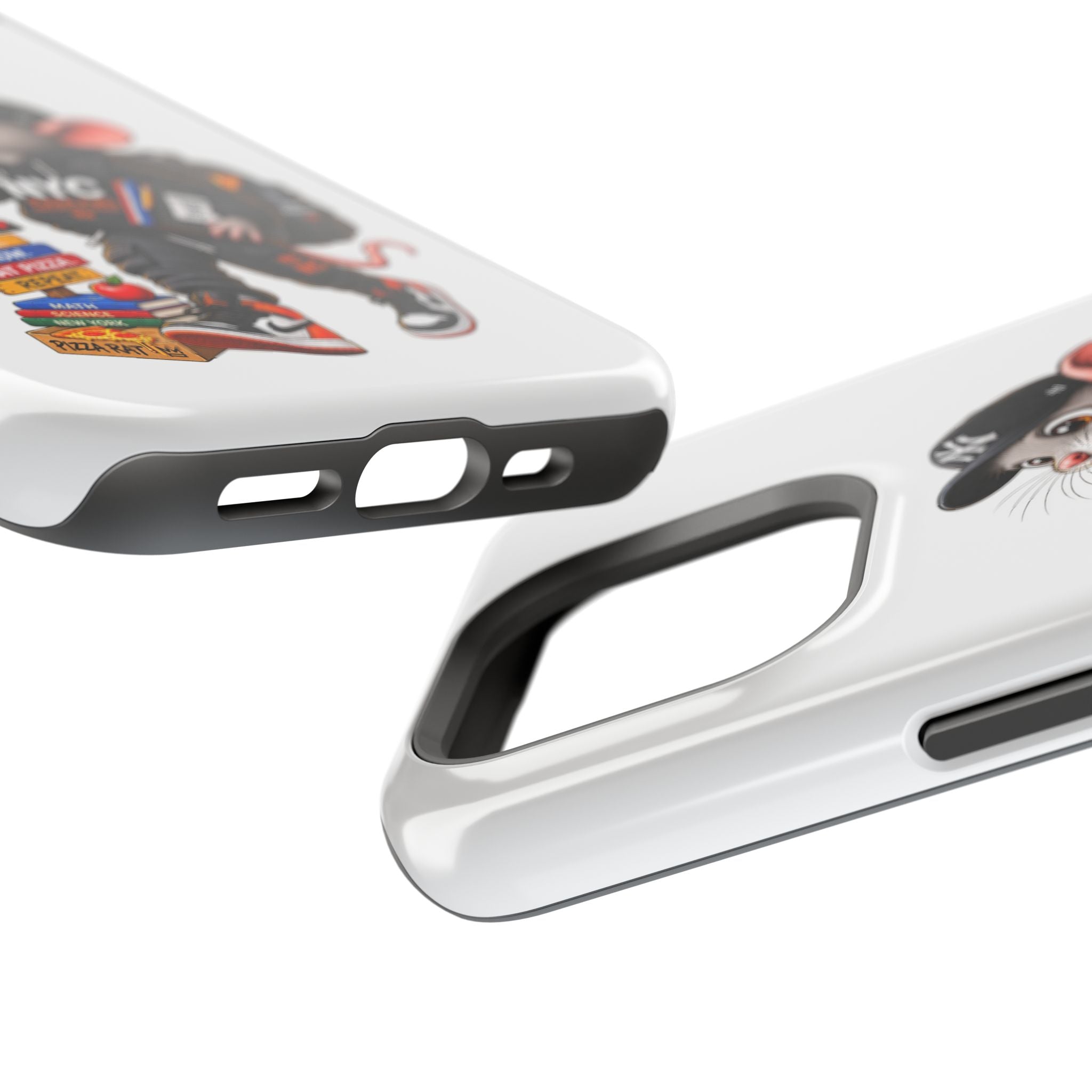 NYC Street Rat Phone Case – Magnetic Impact-Resistant iPhone Case with Back-to-School Pizza Design