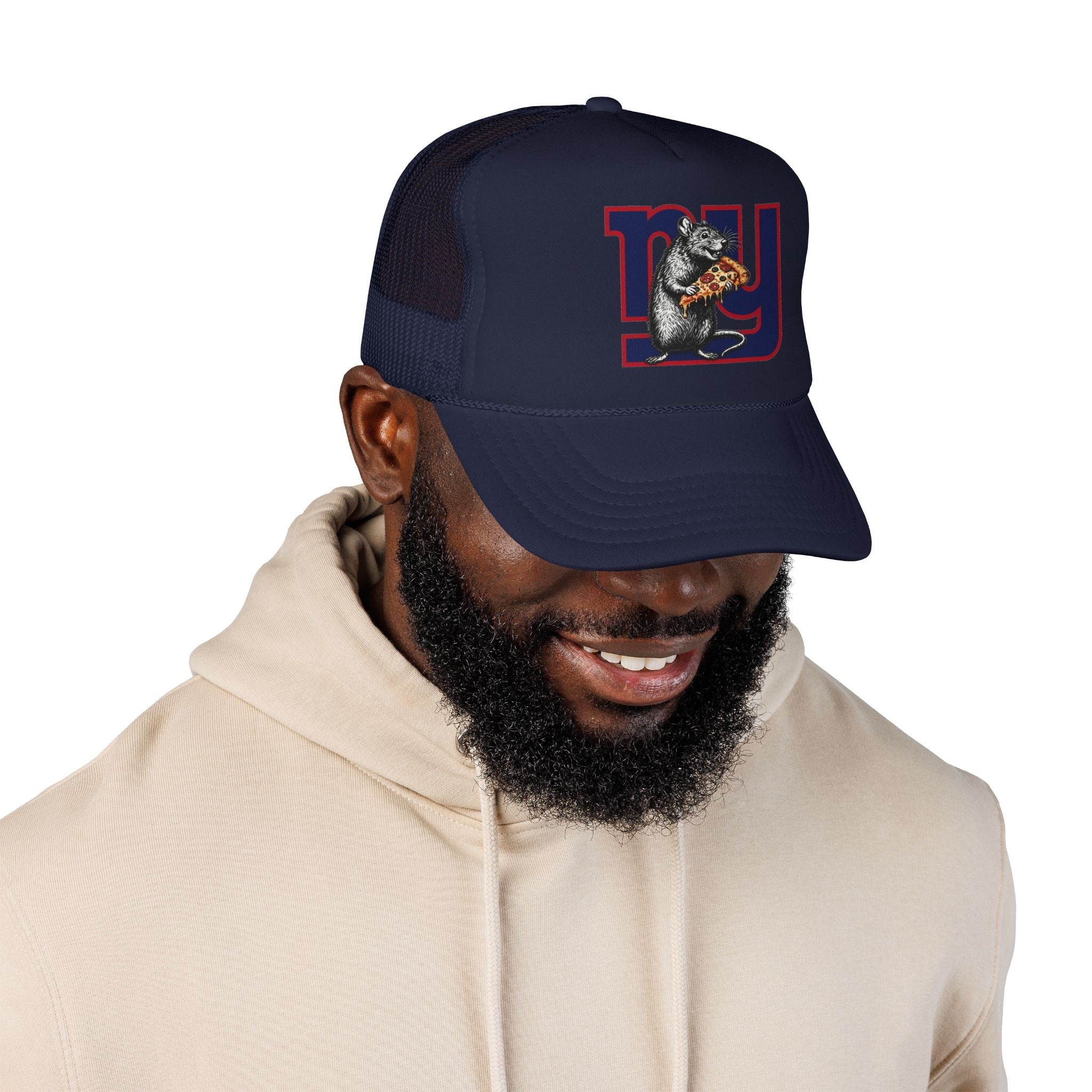 Trucker Hat — Retro NY Pizza Raccoon Foam Trucker Hat
