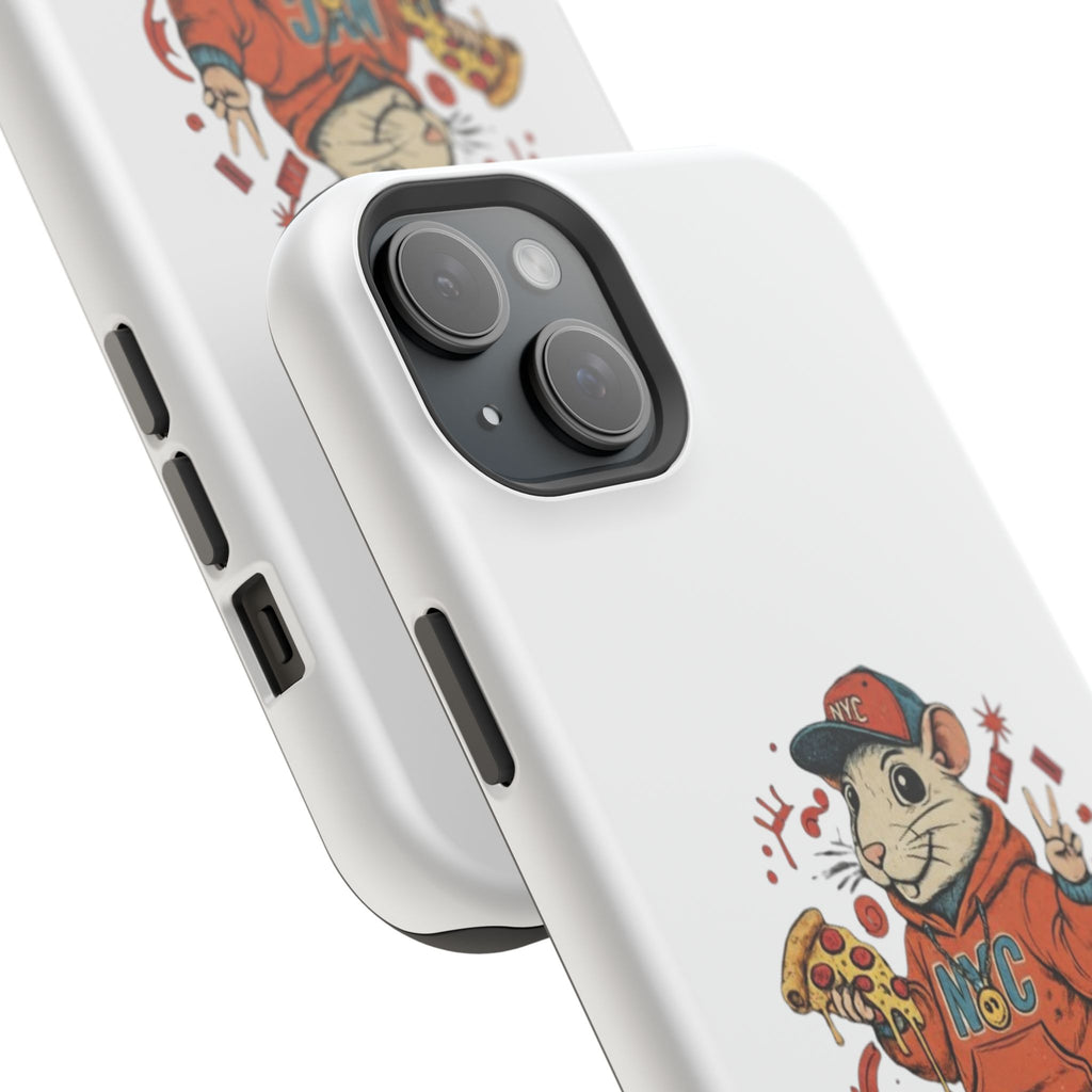Streetwear Pizza Rat Phone Case — Magnetic Impact‑Resistant iPhone Case with Pizza Skateboard Design
