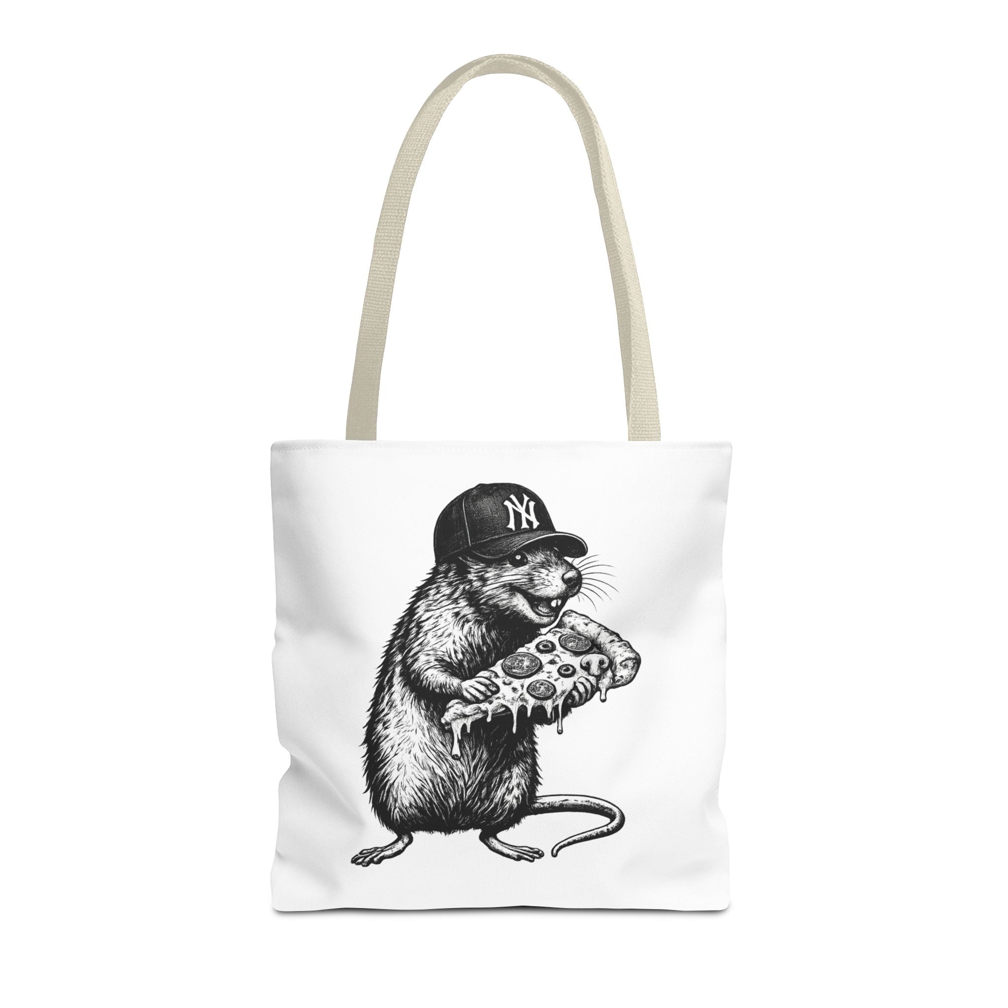 Pizza Rat Tote Bag — Cute NYC Rat Eating Pizza Canvas Tote