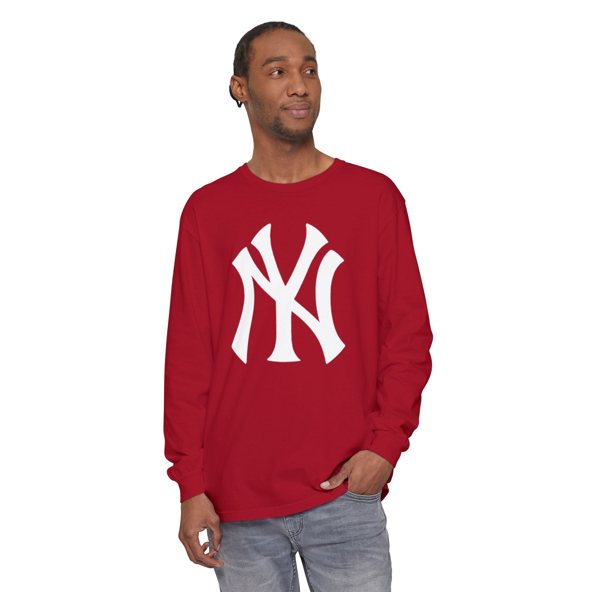 NY Yankee Classic Baseball Logo Long Sleeve Tee