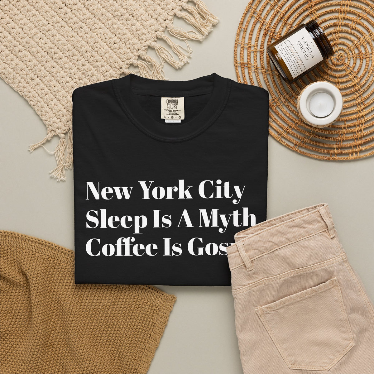 New York City - Sleep Is A Myth - Coffee Is Gospel - Tee Shirt