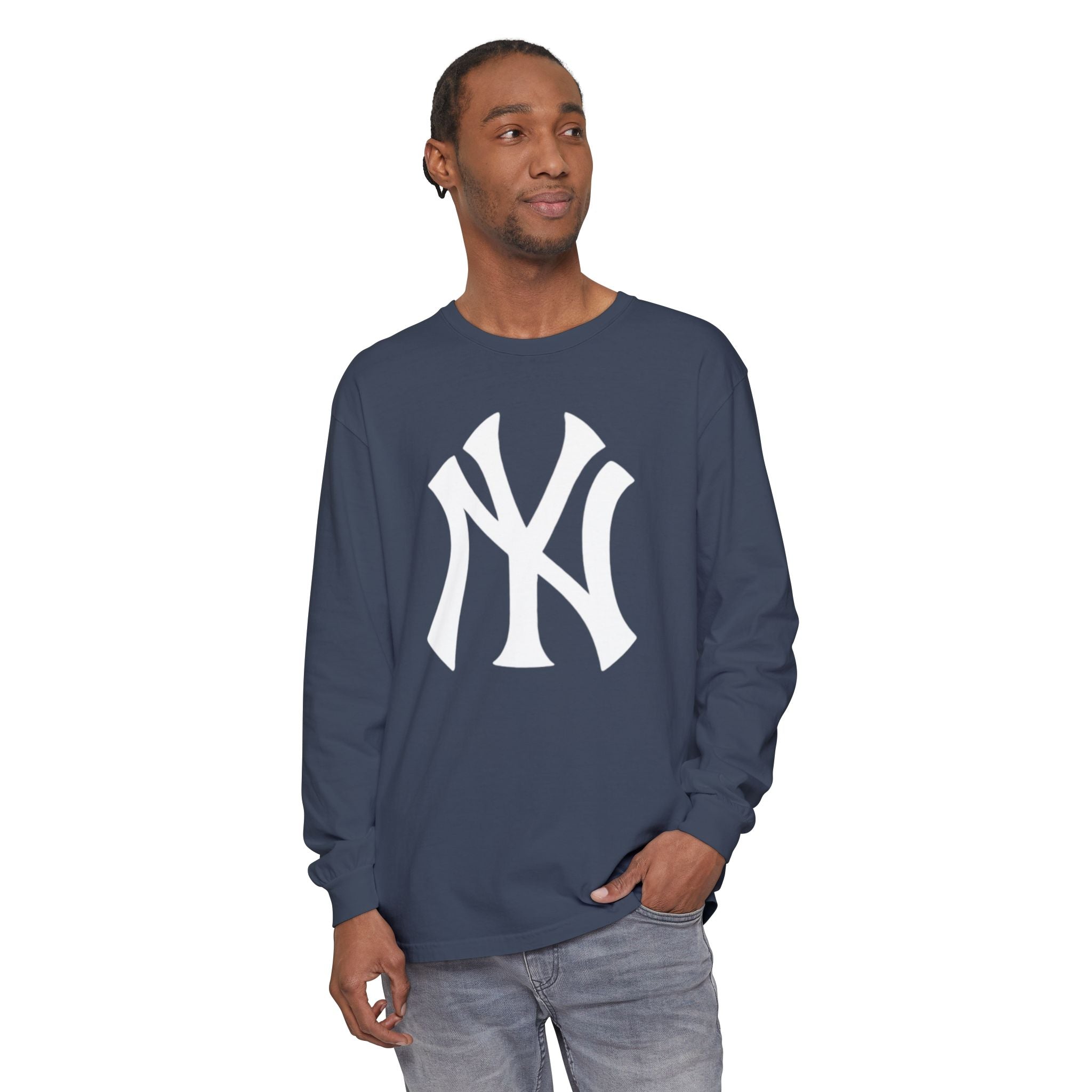 NY Yankee Classic Baseball Logo Long Sleeve Tee