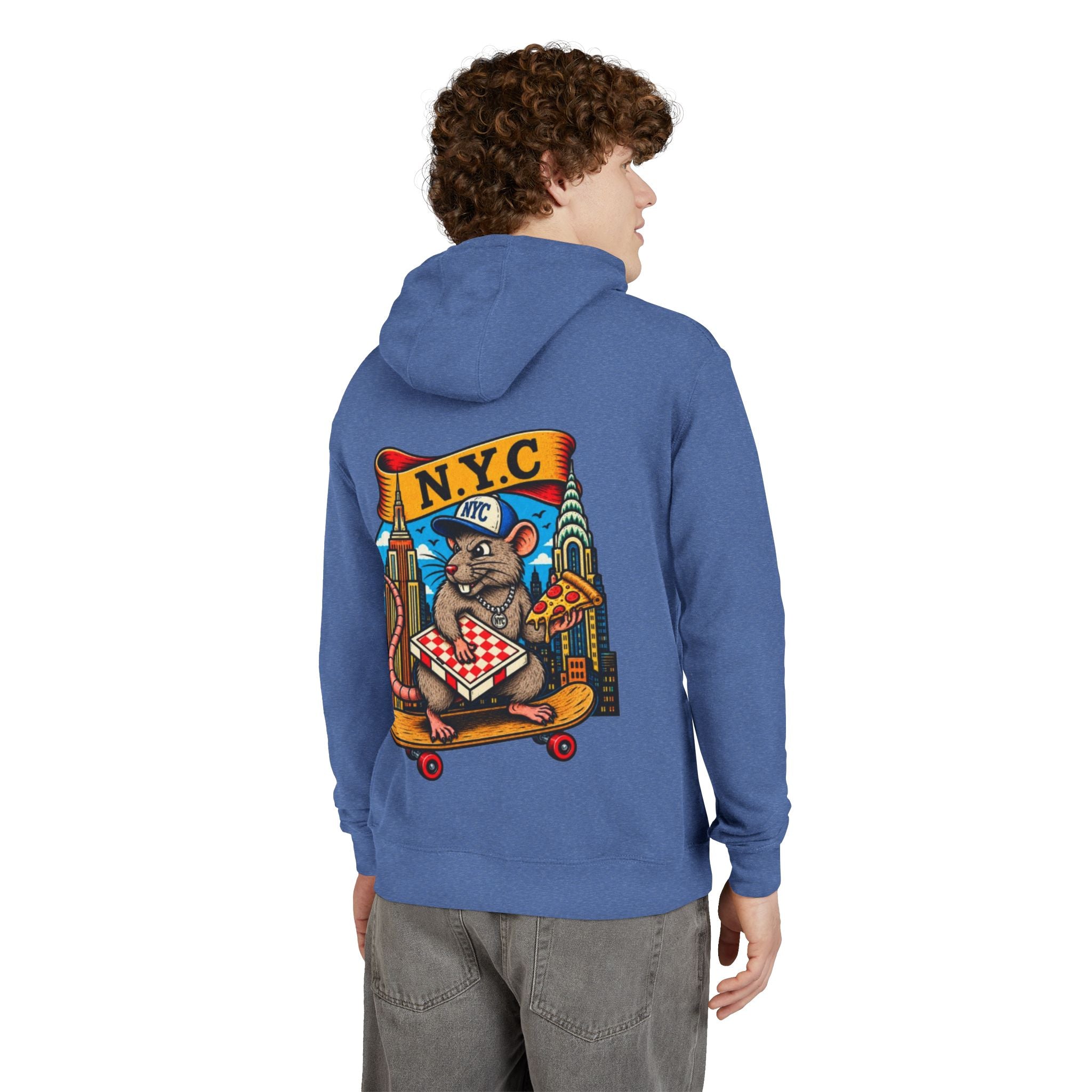 NYC Streets Belong To Rats Hoodie — Graphic NYC Rat Skateboard Pizza Pullover
