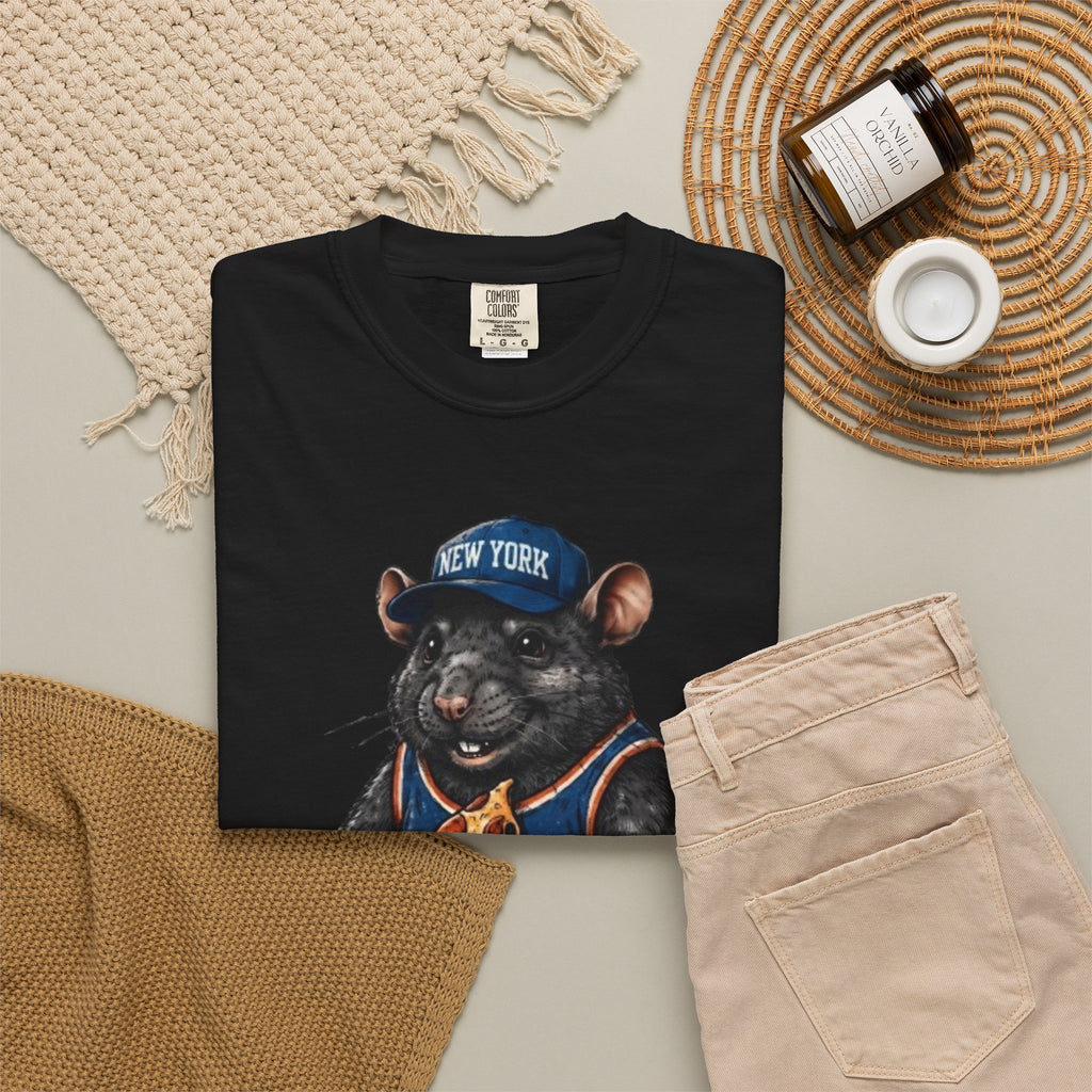 Pizza-Loving Rat Graphic T-Shirt