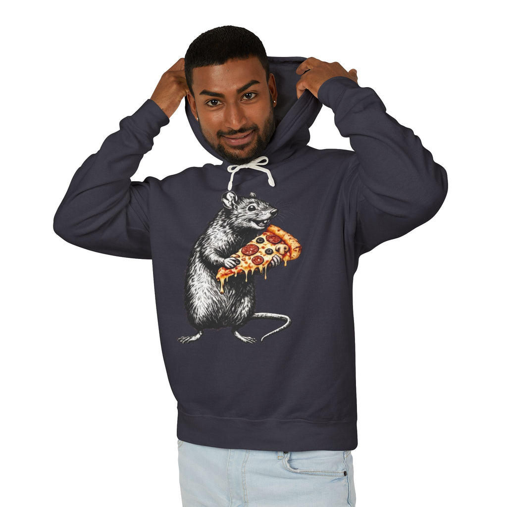 Rat Eating Pizza Hoodie — Quirky Graphic Animal Pizza Sweatshirt
