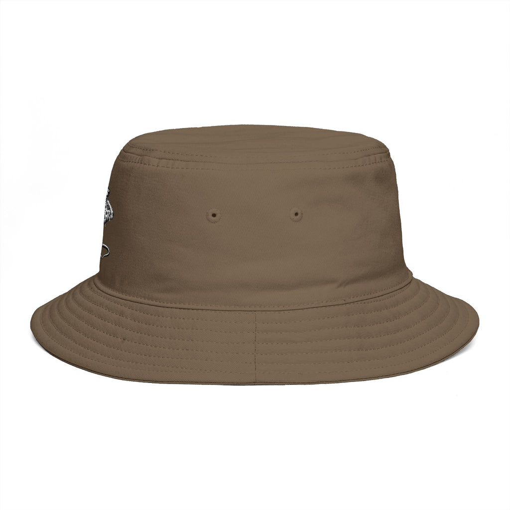 Brown Bucket Hat with Vintage Mouse Illustration – Cute Woodland Animal Sun Hat