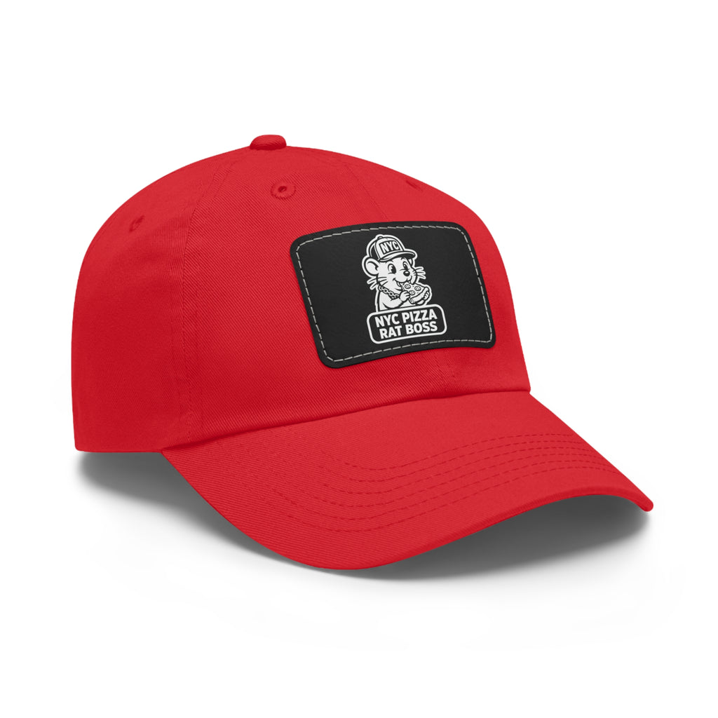 Leather Patch Dad Hat — NYC Pizza Rat Boss Logo