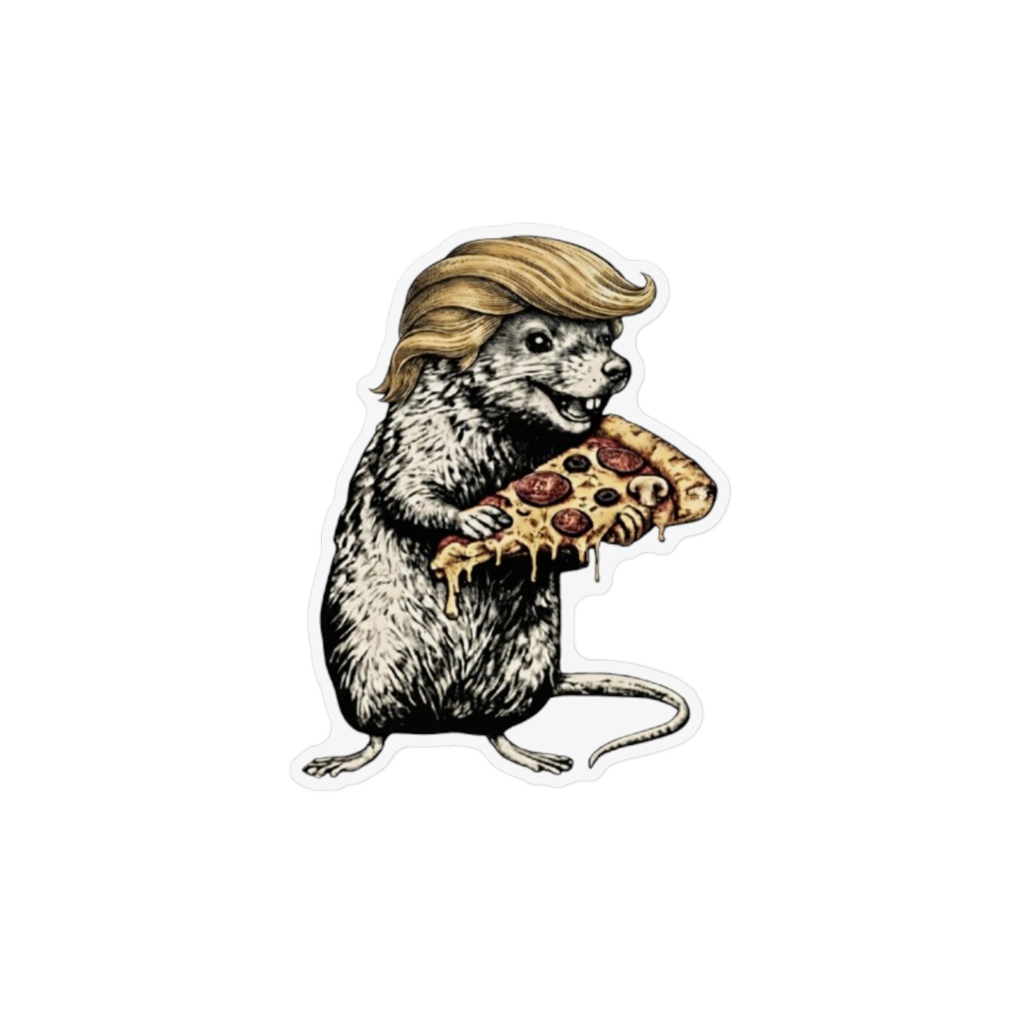 Rat with Pizza Magnet — Funny Novelty Custom Shape Fridge Magnet