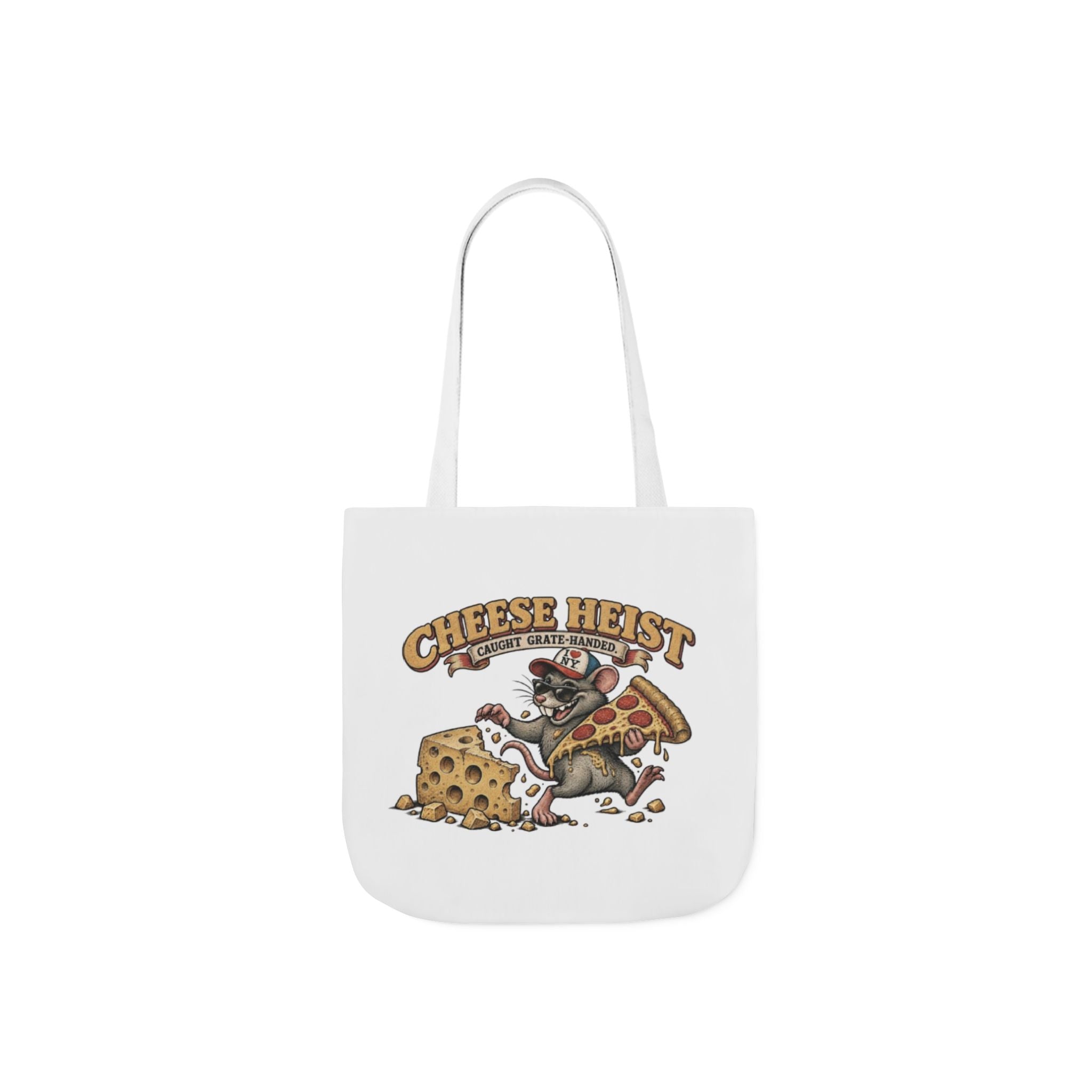 Cheese Heist Canvas Tote - Funny Mouse & Pizza Grocery Bag
