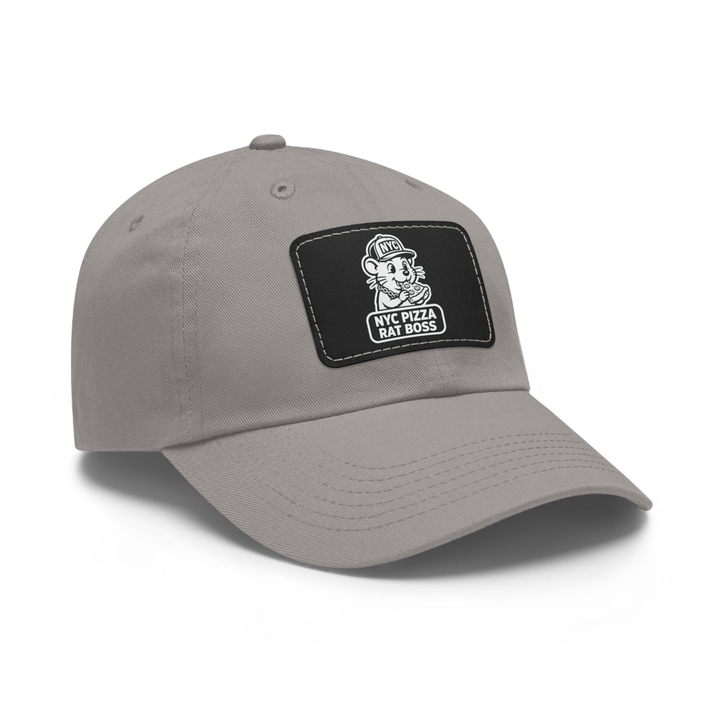 Leather Patch Dad Hat — NYC Pizza Rat Boss Logo
