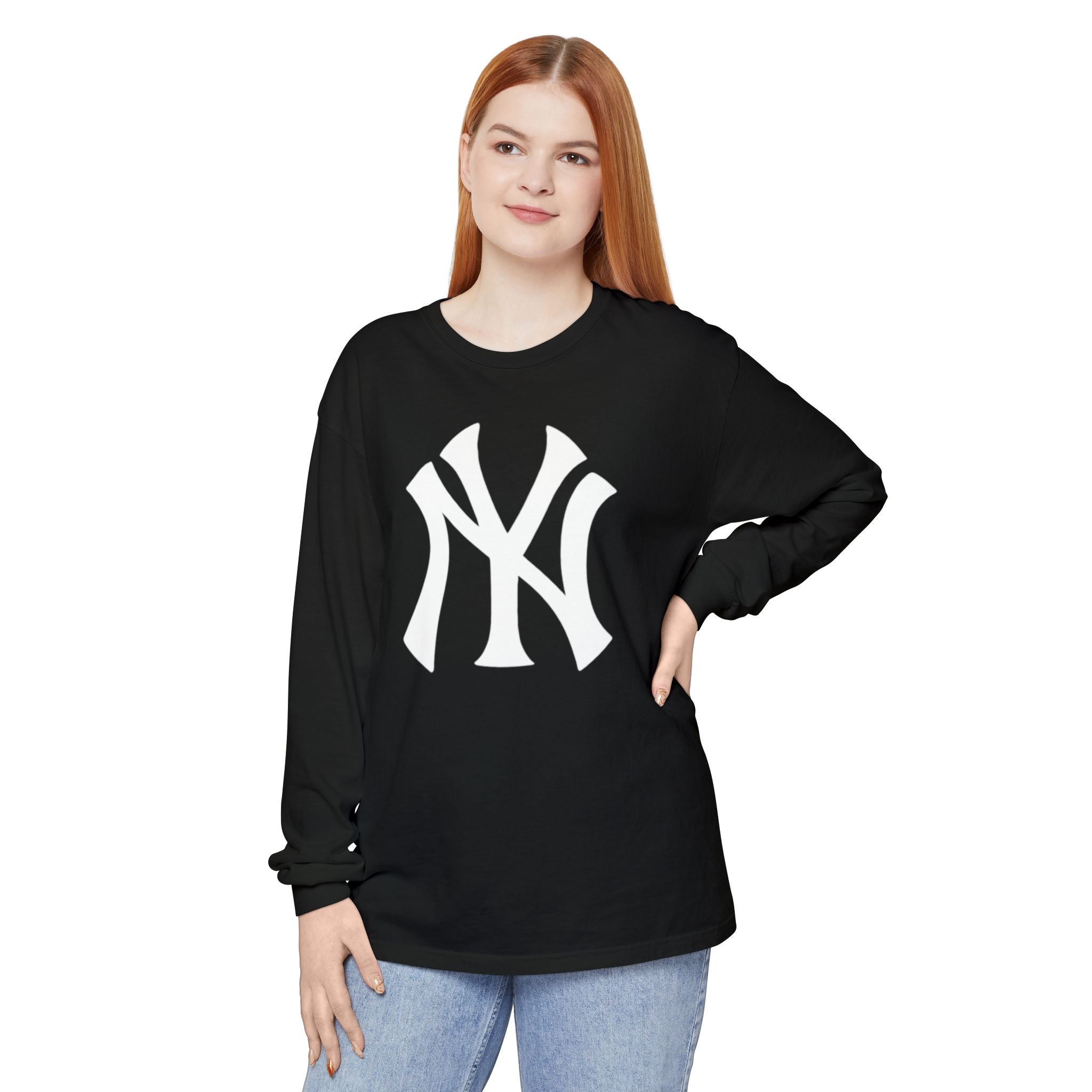 NY Yankee Classic Baseball Logo Long Sleeve Tee